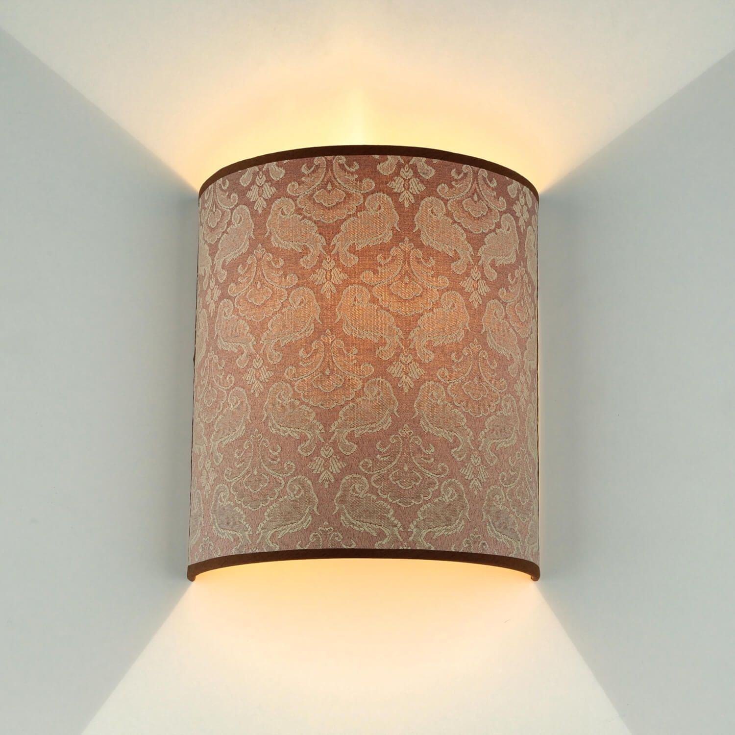 Stoff Wandlampe Loft Design Barock Motiv Schlafzimmer