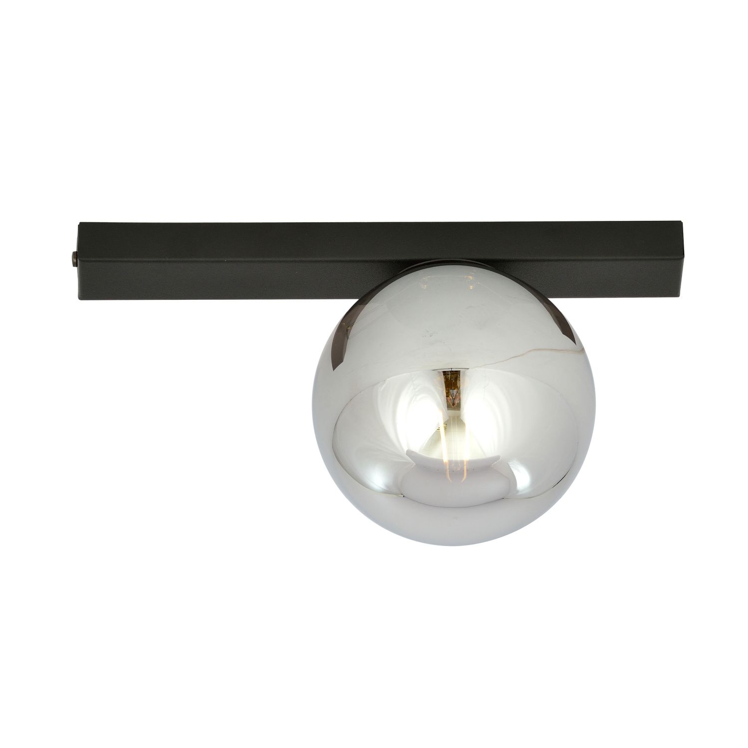 Deckenlampe Rauchglas Metall L: 60 cm Schwarz Graphit E14