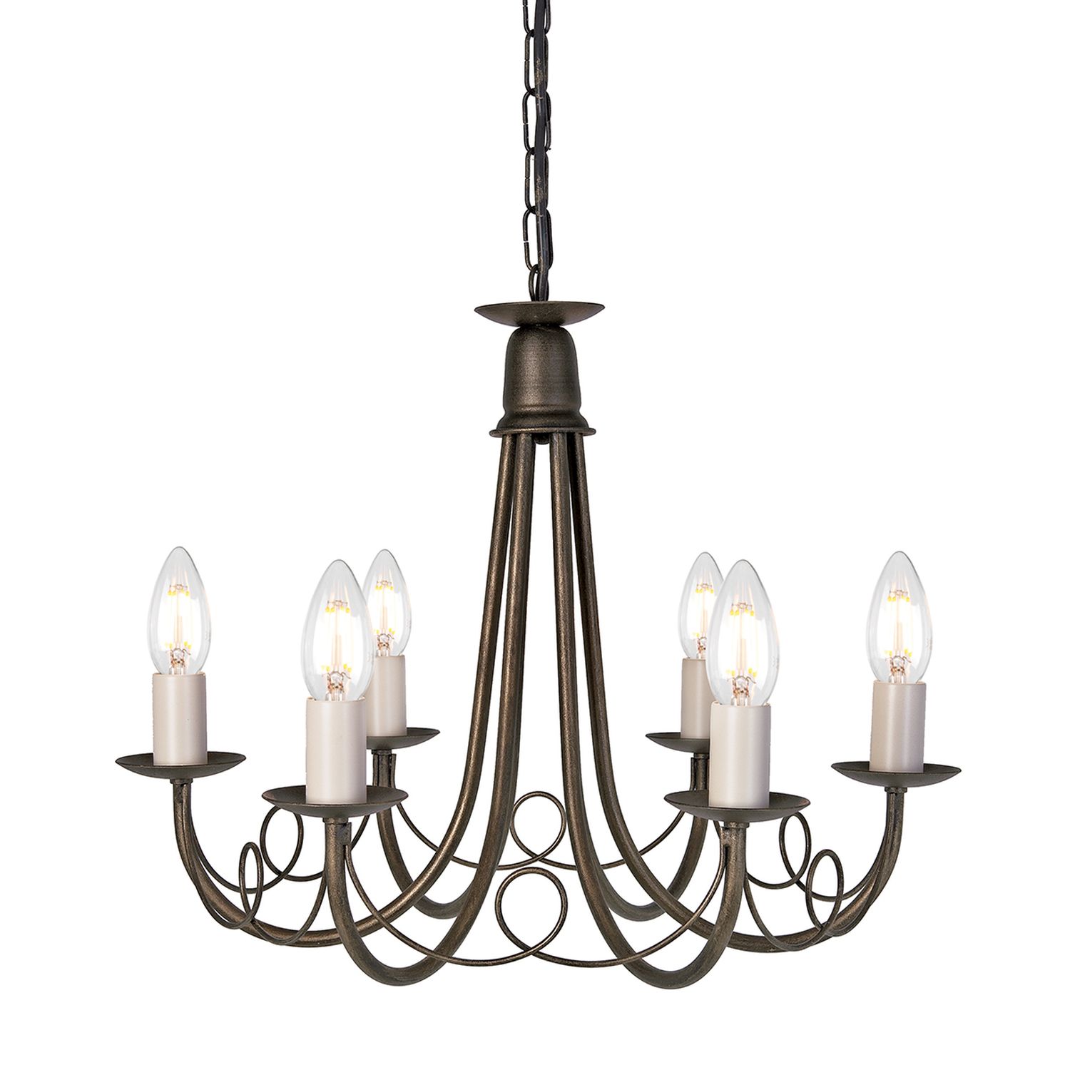 Lustre GOTICA 5 en or 6xE14 raccourcissable Lampe