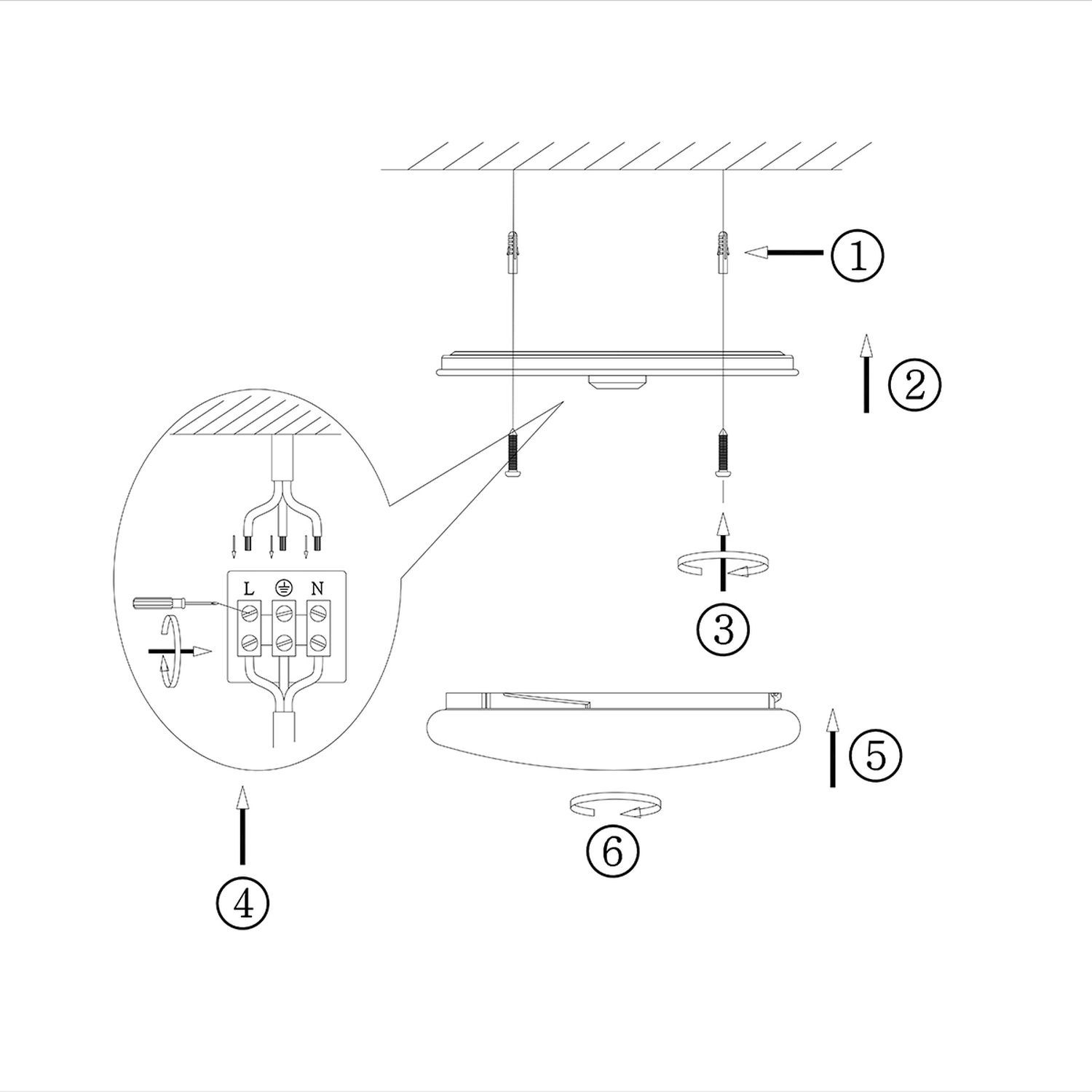 Plafonnier LED bois plastique naturel blanc Ø50 cm