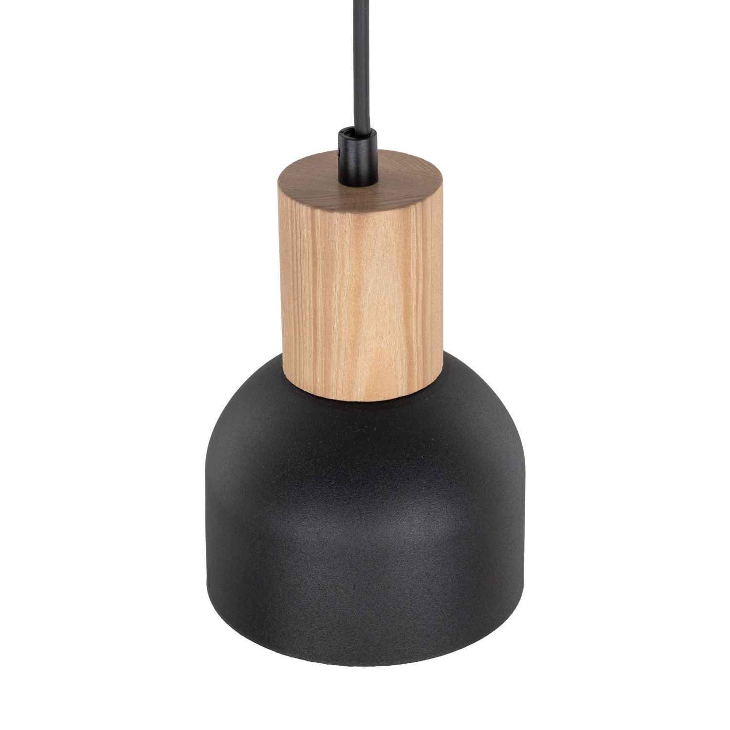 Suspension métal bois Ø 11,5 cm petit E27 Scandinave