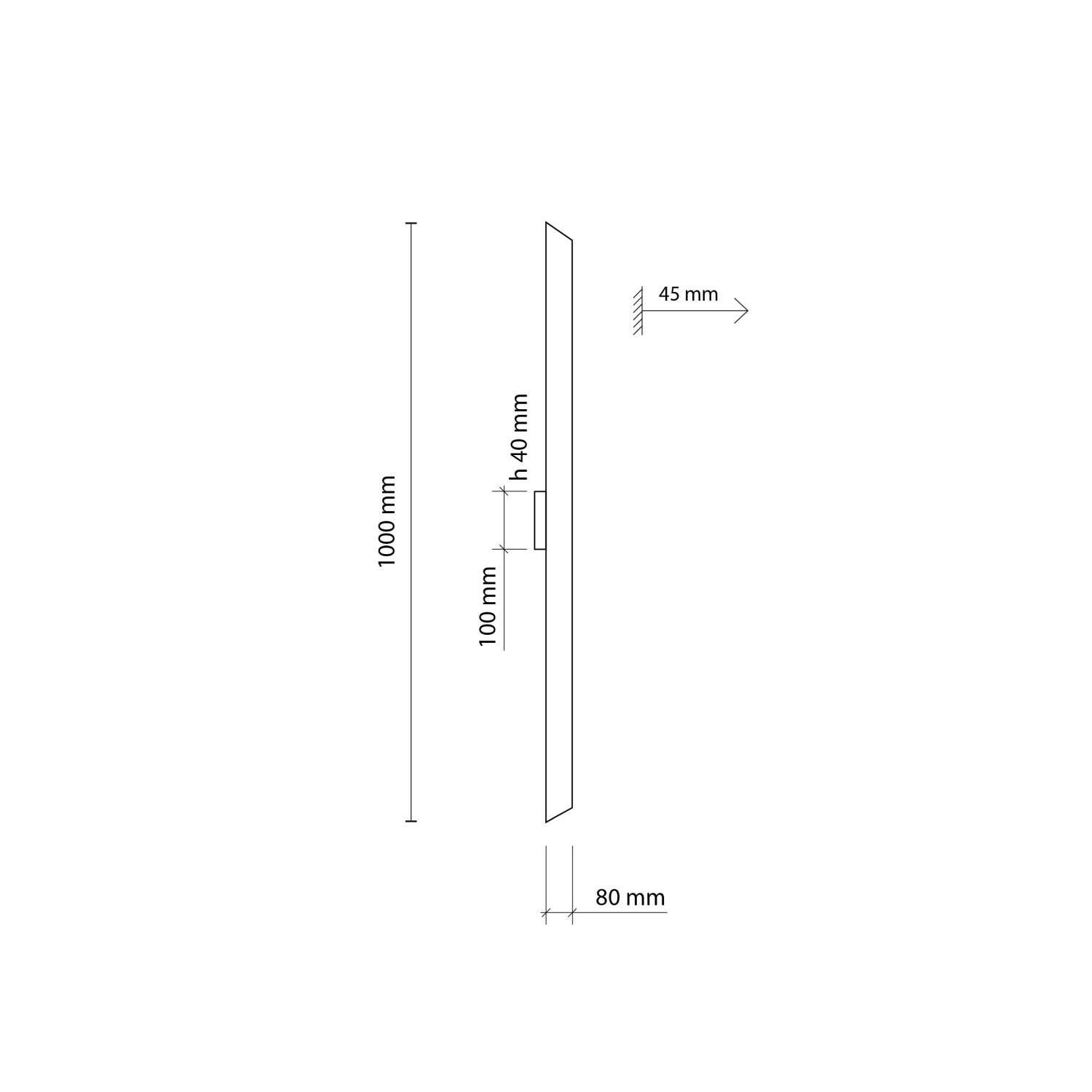 Applique murale LED Métal noir 100 cm de long 3000 K indirect