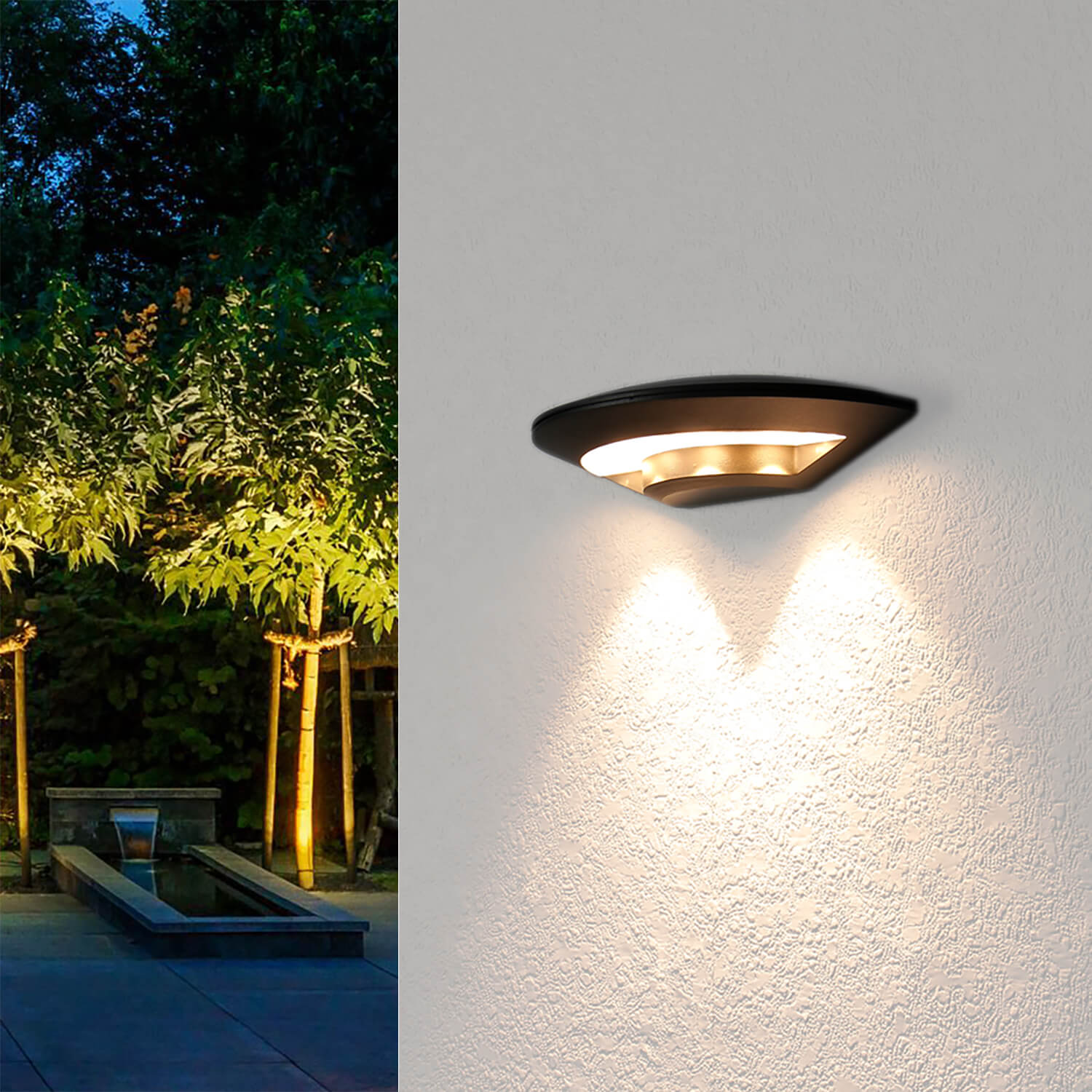 LED Außenlampe Anthrazit IP44 Haus Eingang Wand