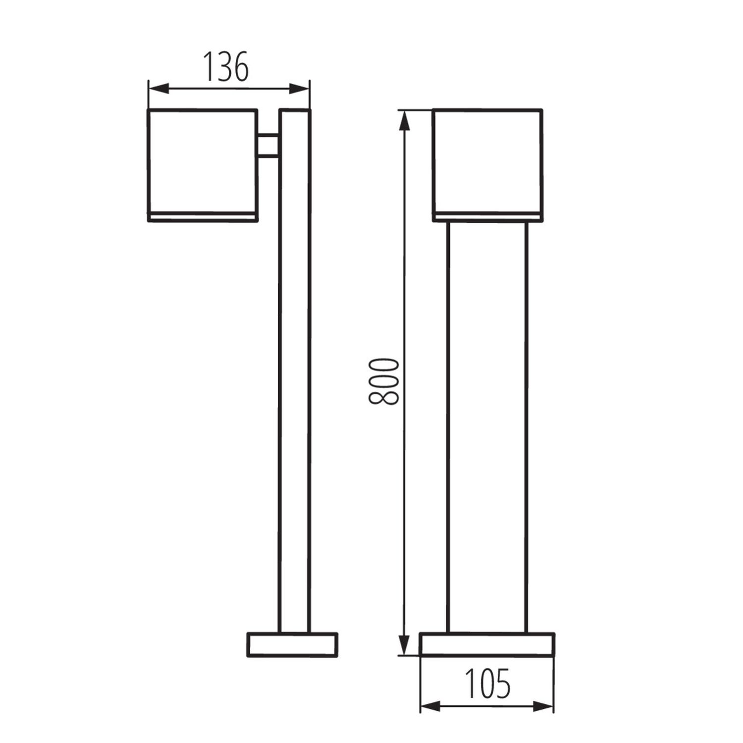 Lampe d'allée extérieure Anthracite 80 cm IP44 Moderne ERINN