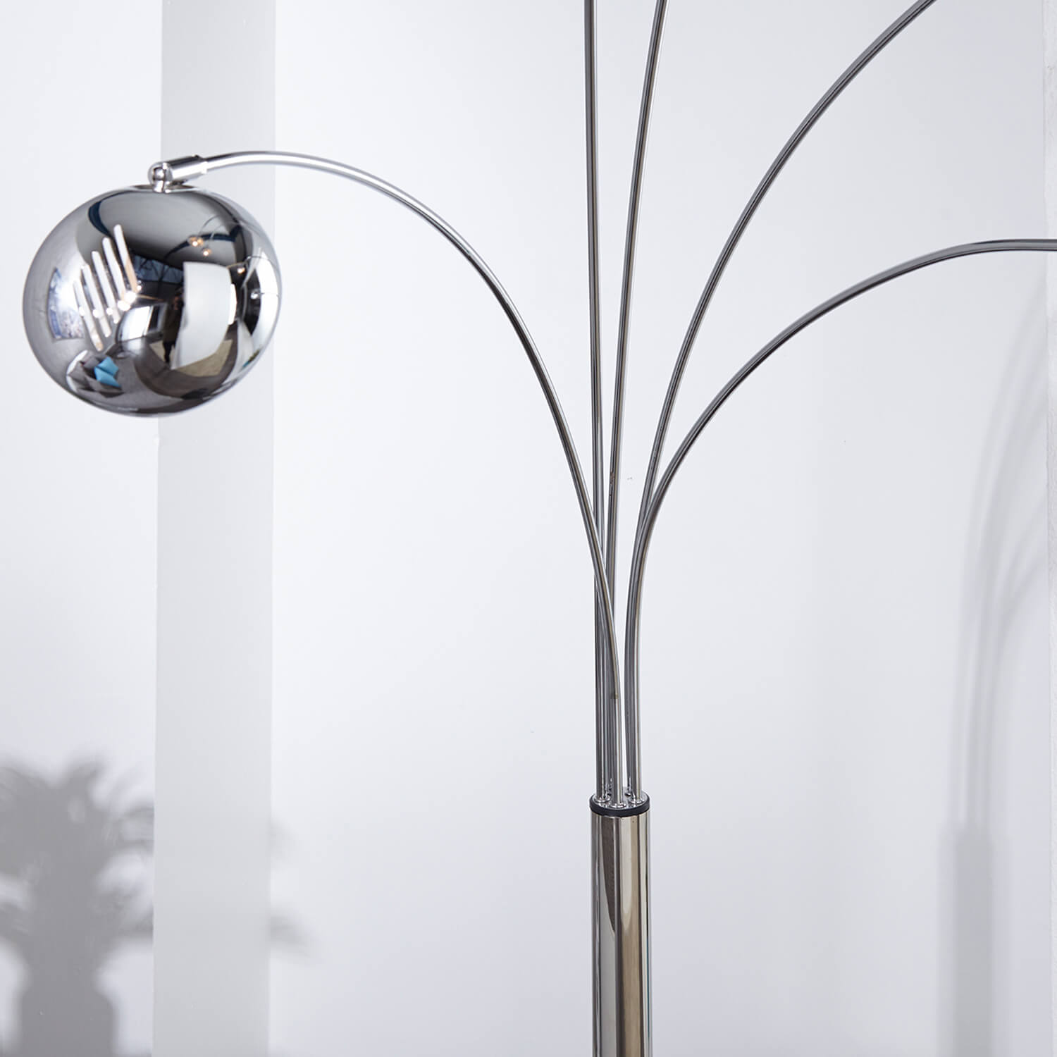 Retro Lampe Designerleuchte 200cm flexibel Silber