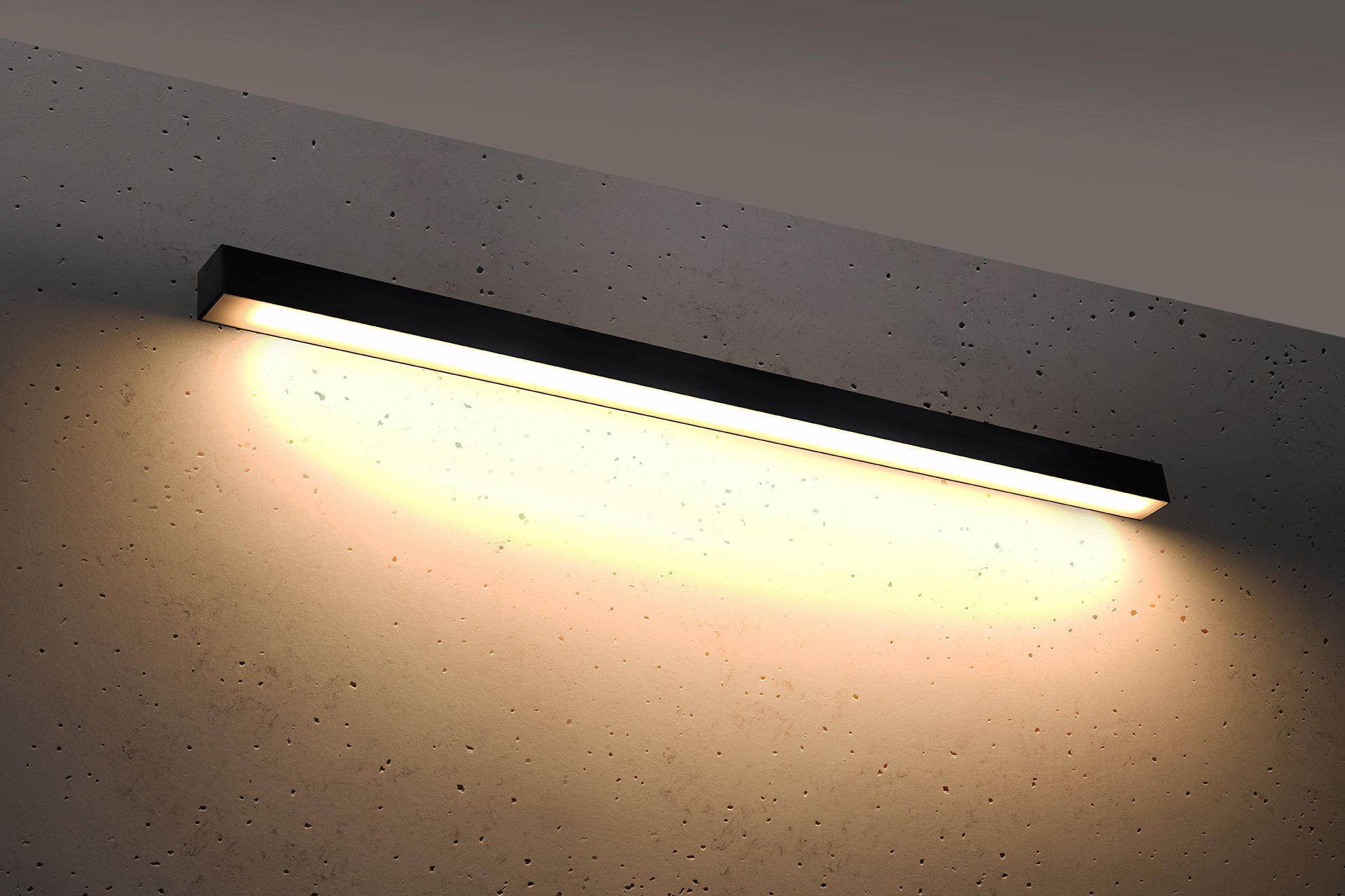 Schmale Wandleuchte LED 118 cm blendarm Metall Downlight