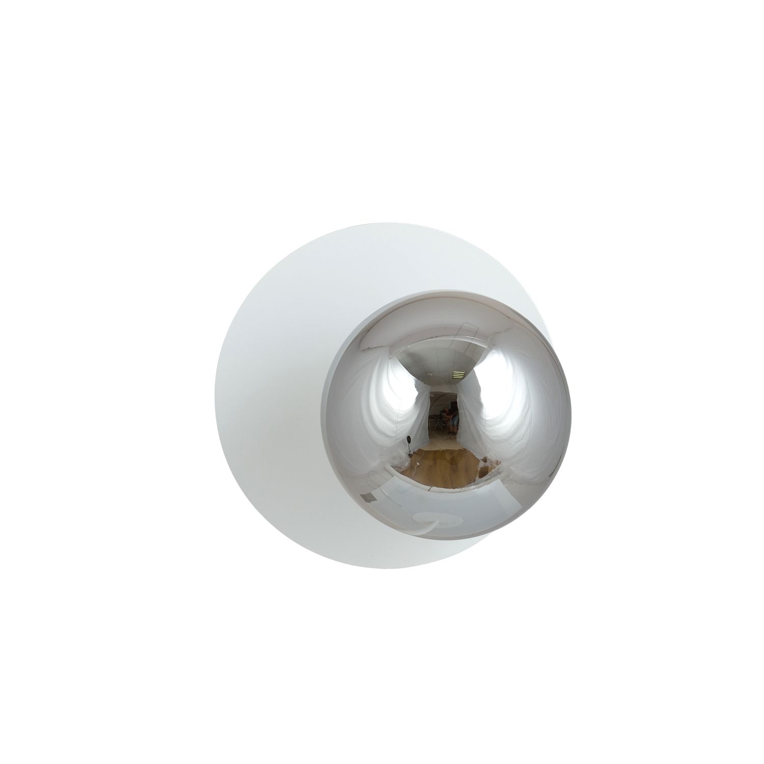 Wandlampe Weiß Grau Ø 20 cm rund Kugel Schirm E14