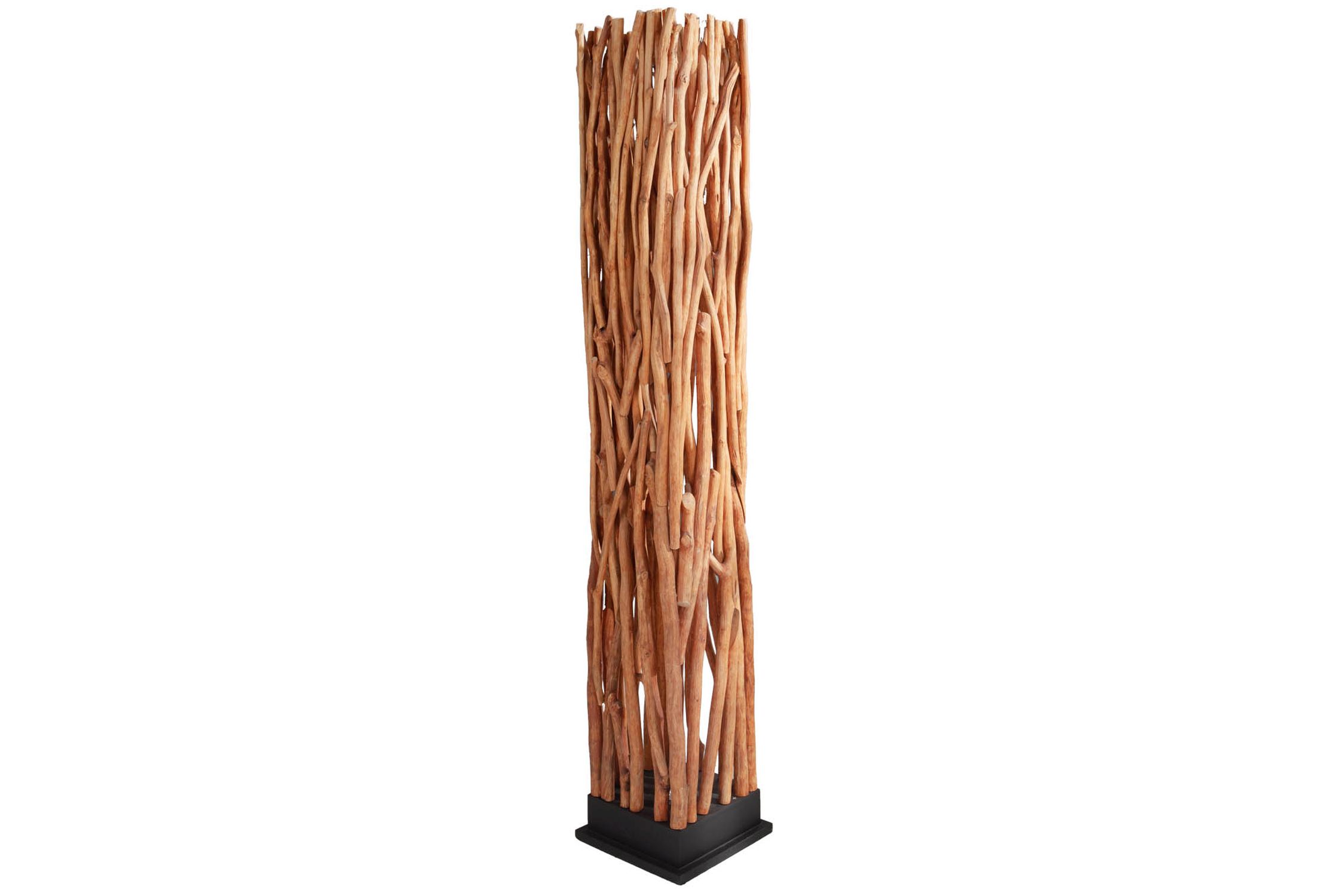 Stehleuchte Holz Schwarz Natur 173 cm GU10 gemütlich