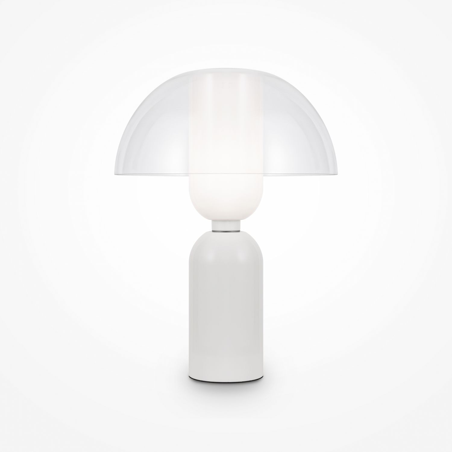 Lampe de table céramique verre Ø 30 cm hauteur 42,5 cm blanc E14