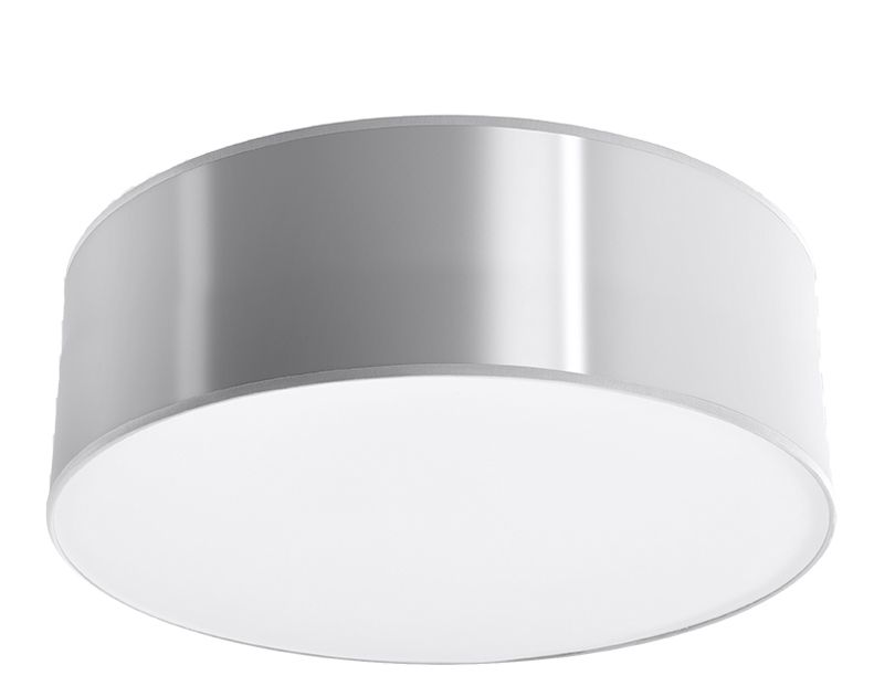 Plafonnier plat rond Ø 25 cm Gris E27 faible éblouissement