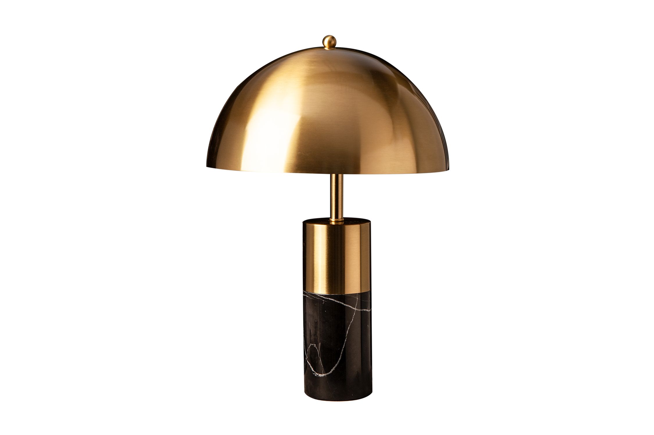 Tischlampe Metall Schwarz Gold Leselicht E27 52 cm hoch