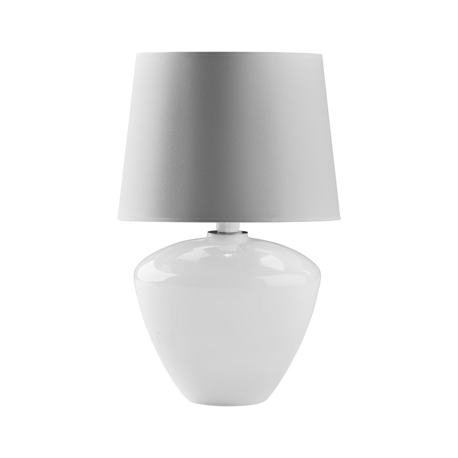 Lampe de table blanc argent grand 62 cm tissu verre E27