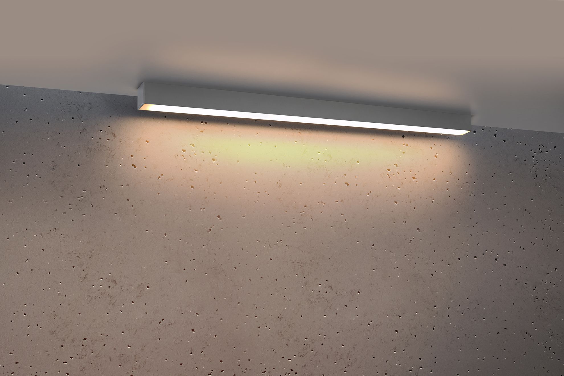 LED Deckenleuchte Grau 90 cm H: 6 cm flach blendarm