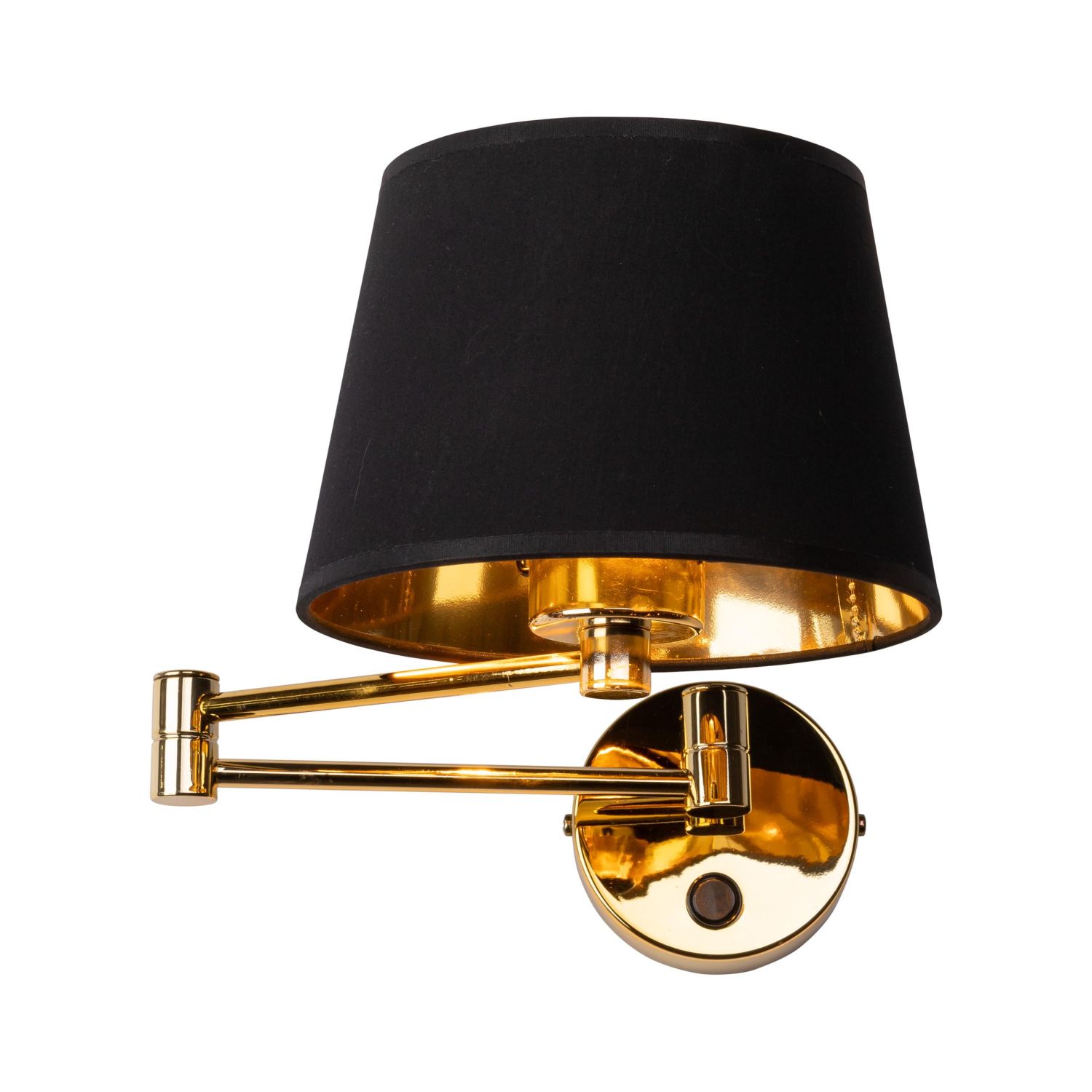 Wandlampe Schlafzimmer Schwenkarm Schalter E27 Gold Schwarz