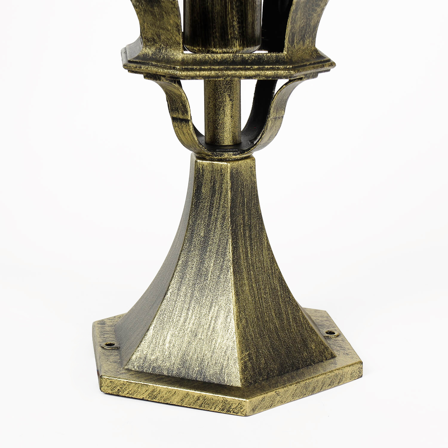 Kleine Sockel Steh Lampe für außen Gold Antik 50,5cm