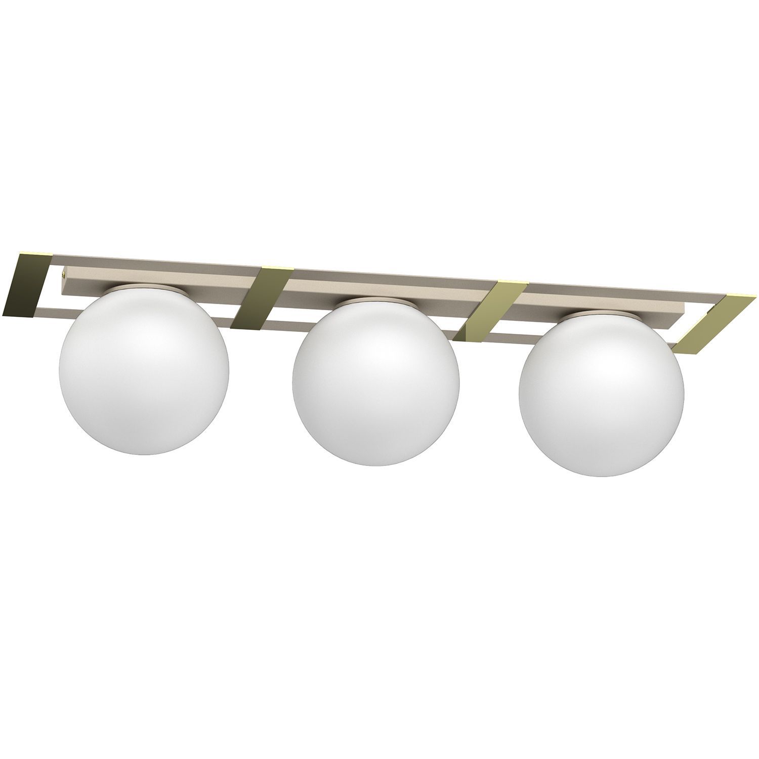 Deckenlampe Glaskugeln Metall in Beige Gold E27 L:70 cm