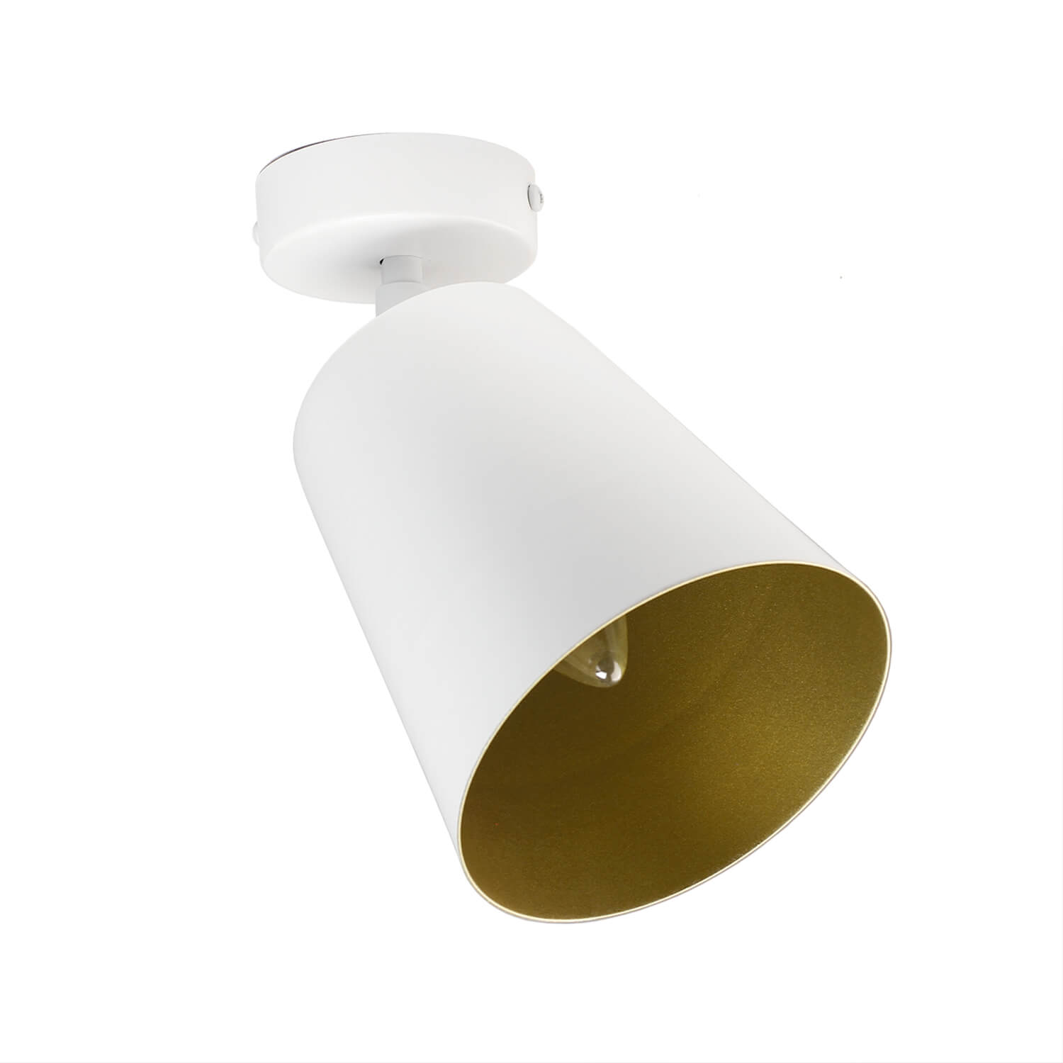 Deckenlampe Weiß Gold Metall Retro flexibel E27