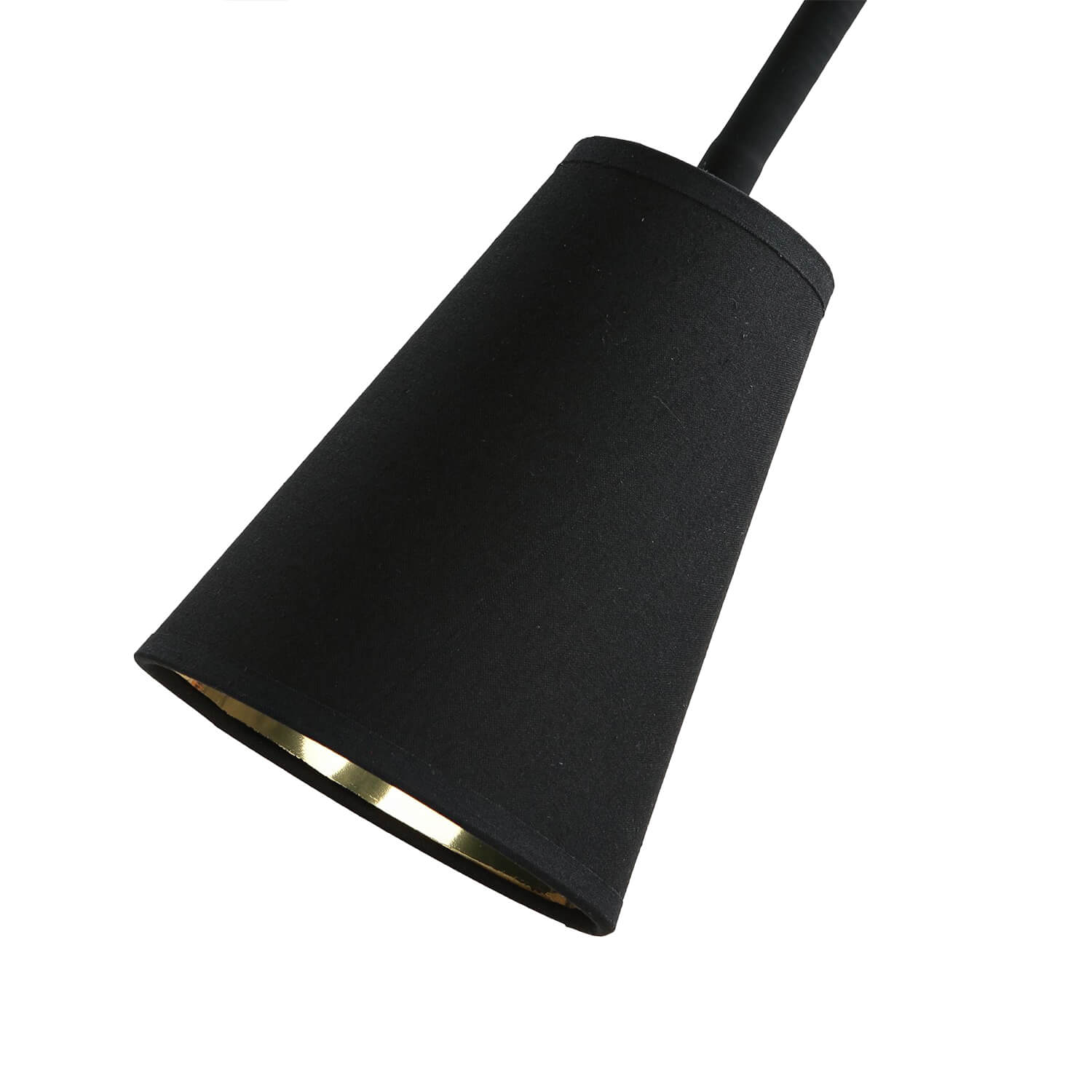 Lampadaire métal flexible 145 cm E27 noir or