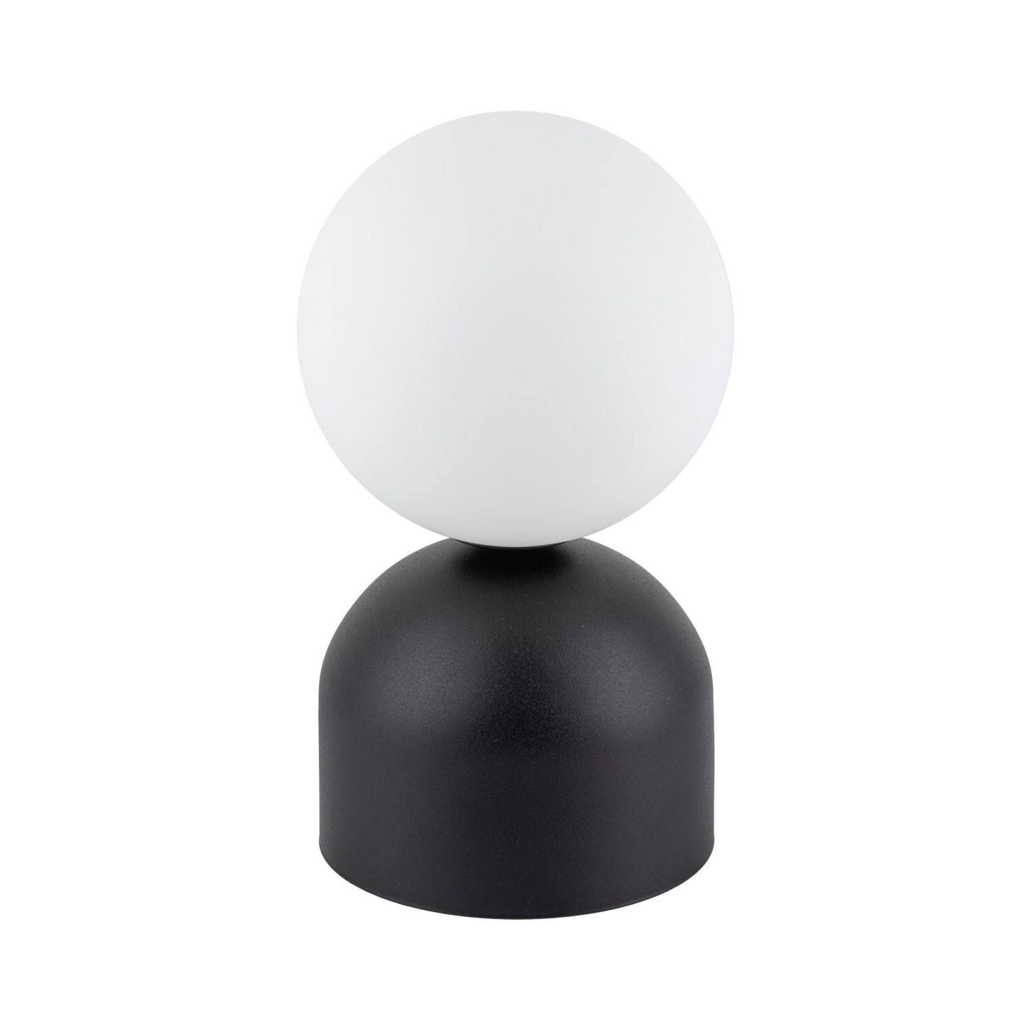 Tischlampe Schwarz Weiß G9 Glas Metall H: 21 cm Kugelschirm