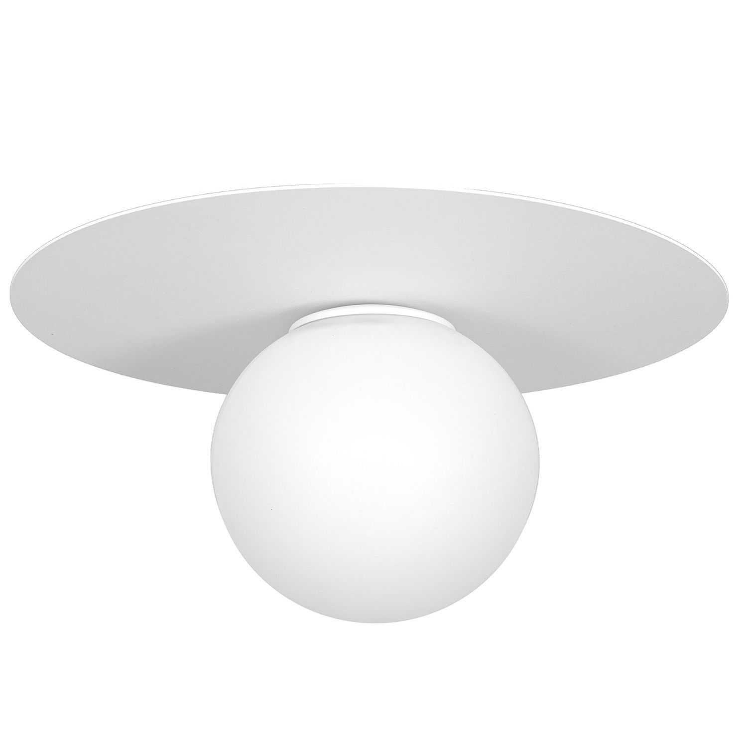 Plafonnier verre métal blanc Ø35 cm rond E14 faible éblouissement