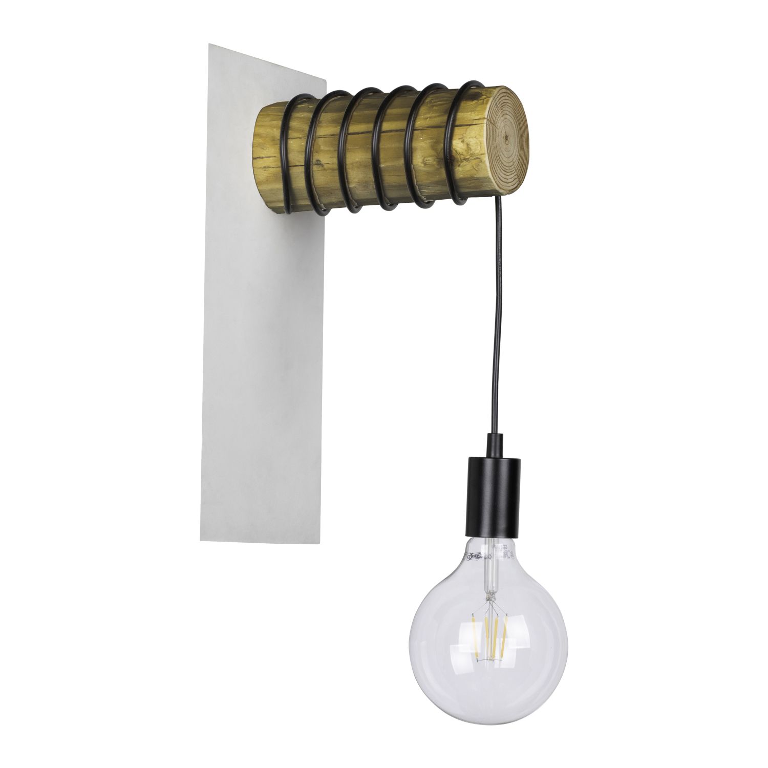 Moderne Wandlampe Holz Ast kürzbare Aufhängung E27