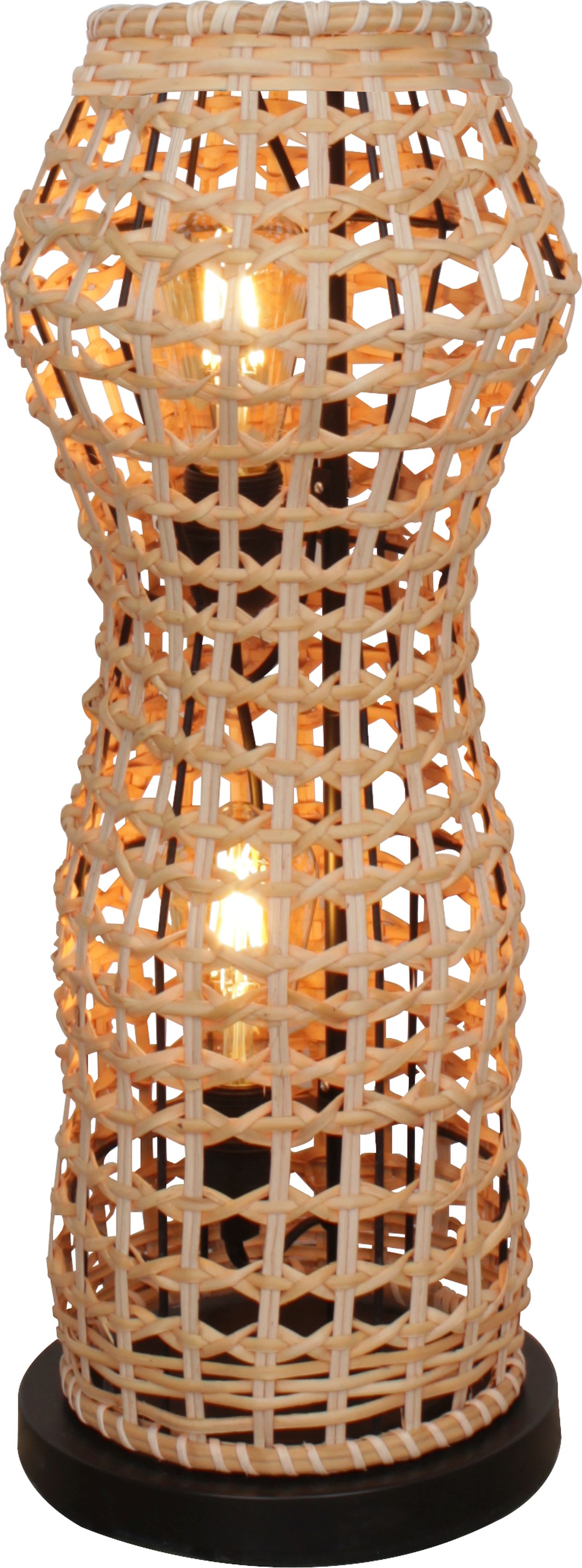 Lampadaire en rotin naturel bas 60 cm E27 Scandinave