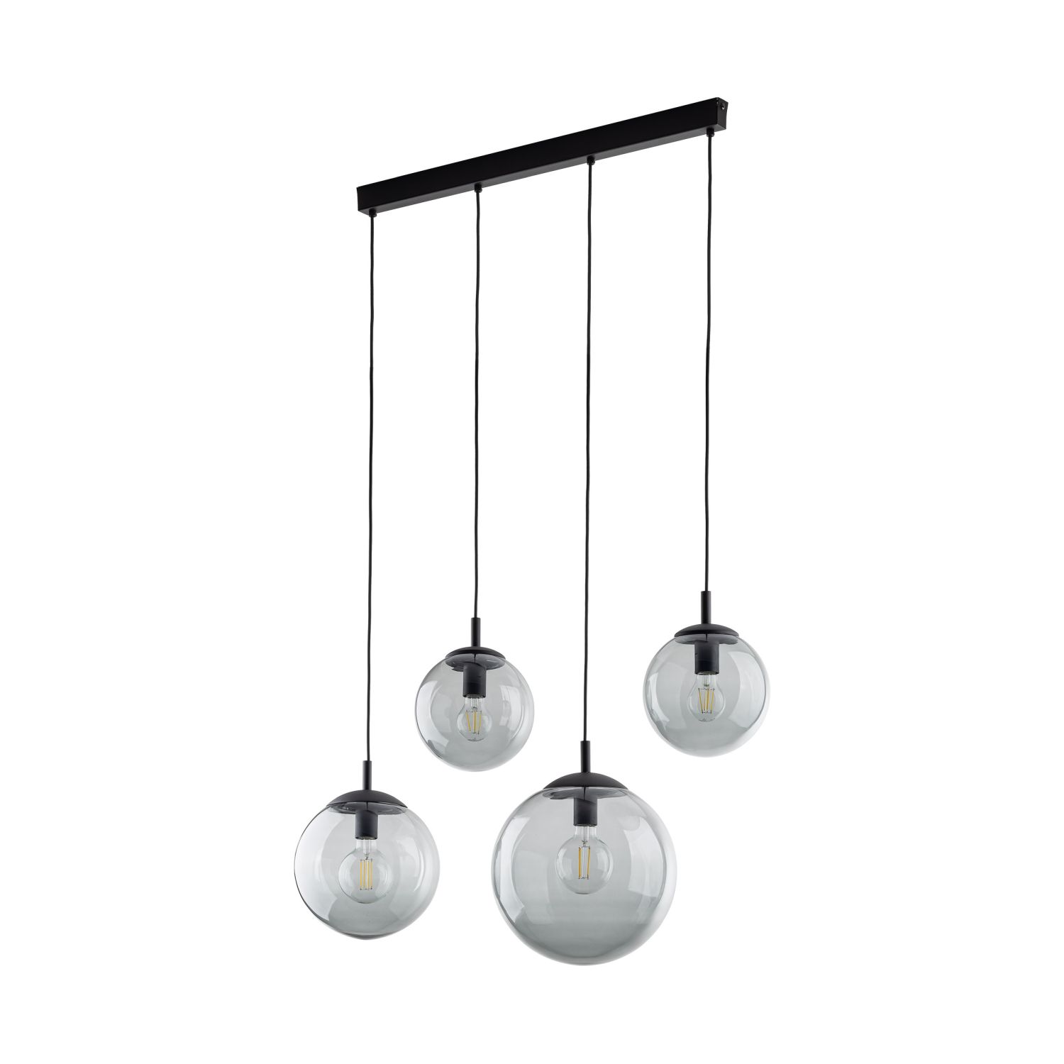 Lampe à suspendre verre fumé métal L : 87 cm H : 140 cm 4x E27