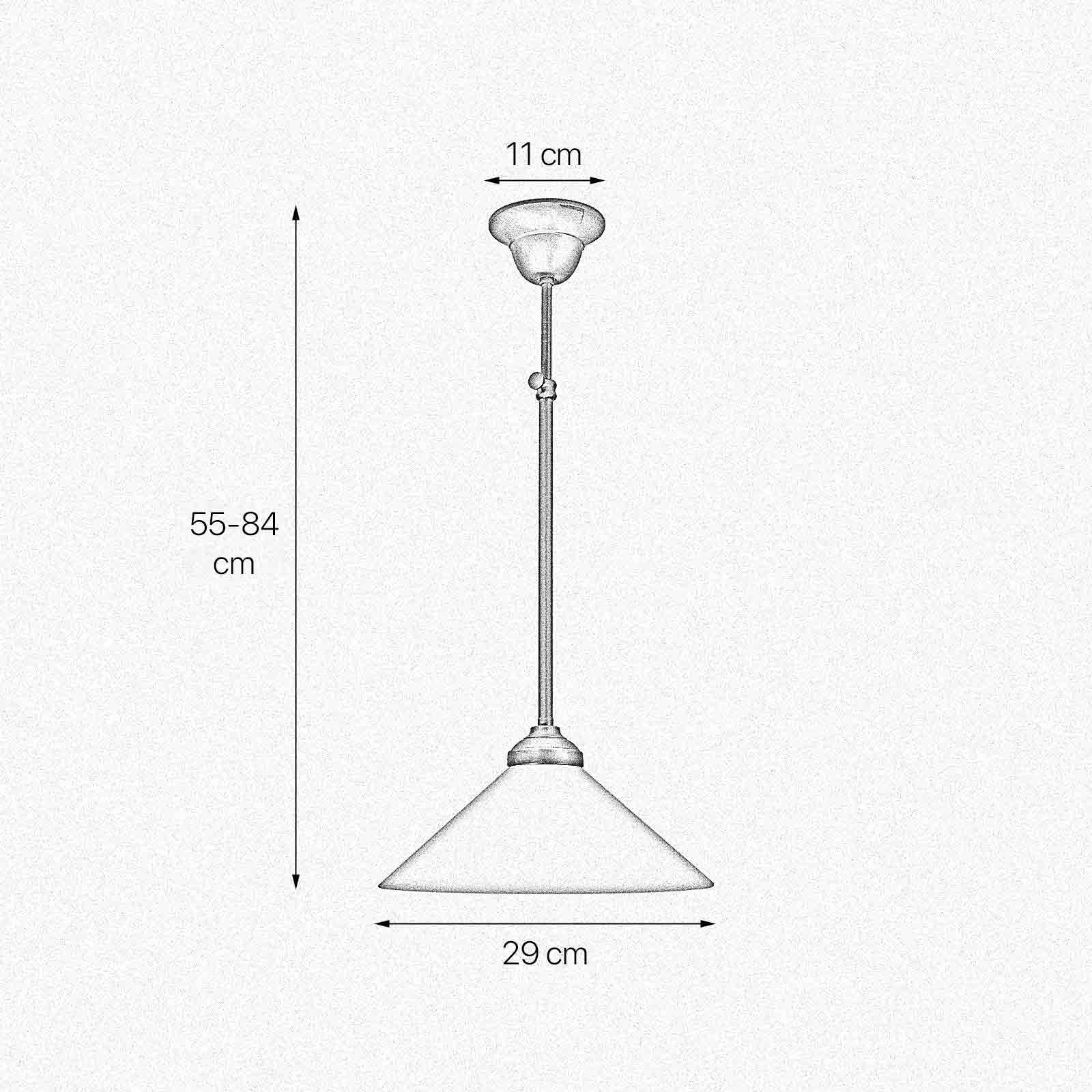 Deckenlampe Messing Glas E27 D: 29 cm höhenverstellbar