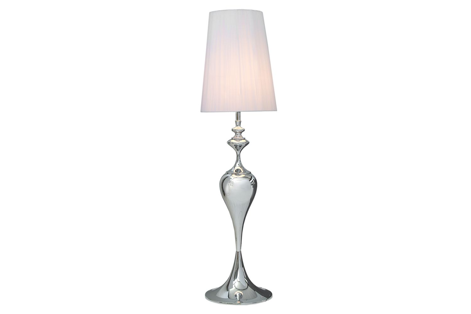 Wohnzimmer Stehlampe LUCIE Silber Weiß 160cm elegant