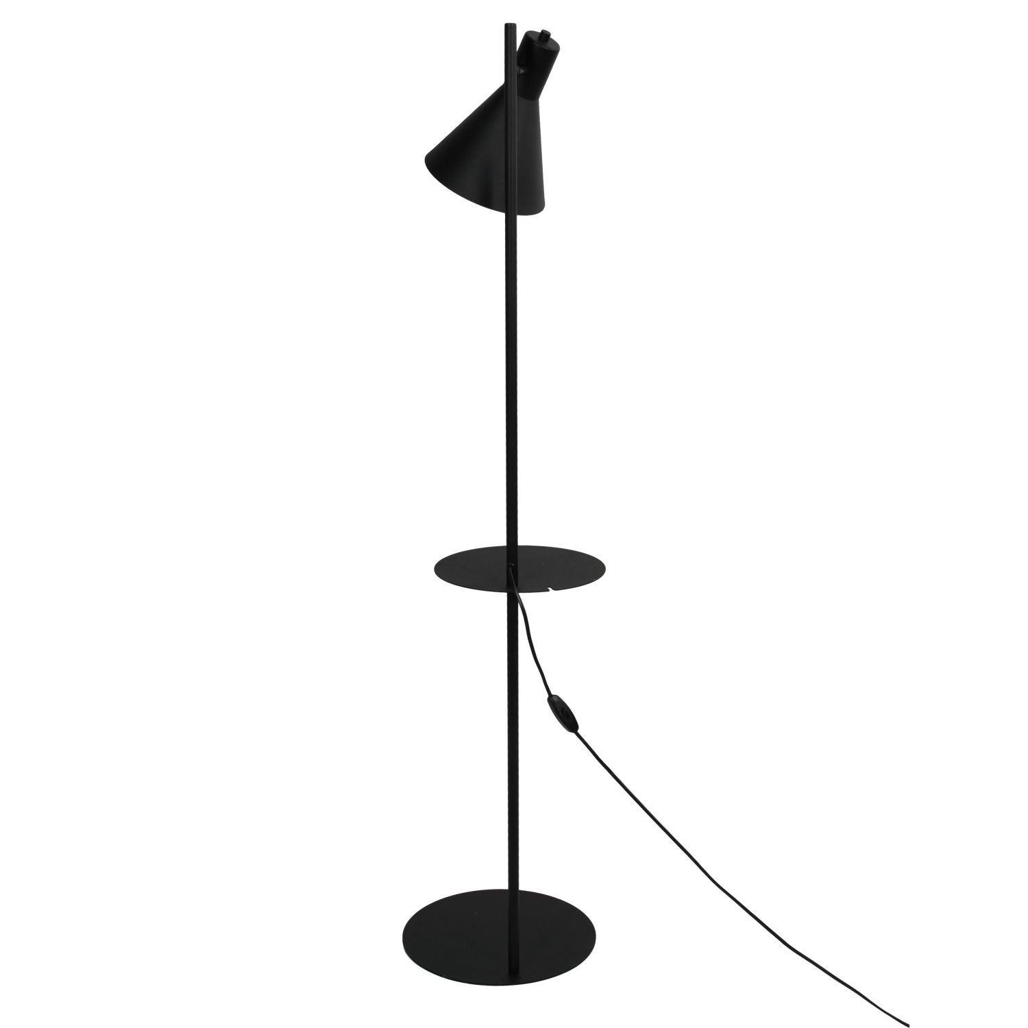 Lampadaire avec support E27 abat-jour réglable noir 138 cm