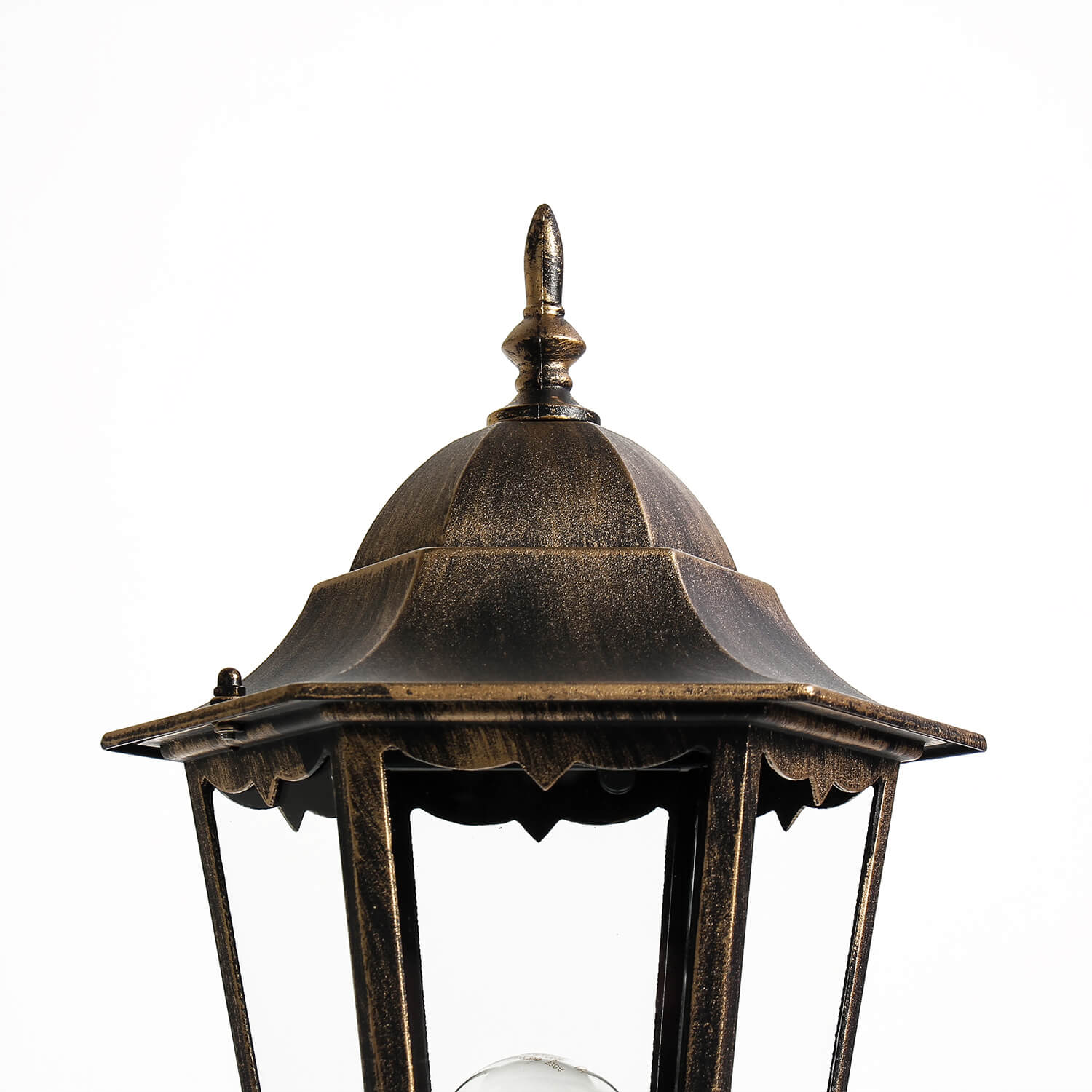 Lampe d'allée avec détecteur de mouvement en noir cuivre