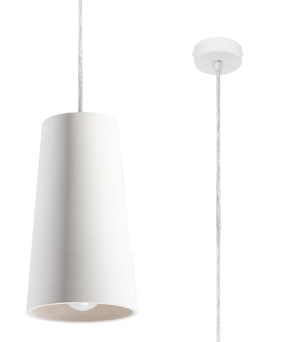 Lampe à suspendre Blanc Ø 16 cm Céramique à peindre E27 TUPA