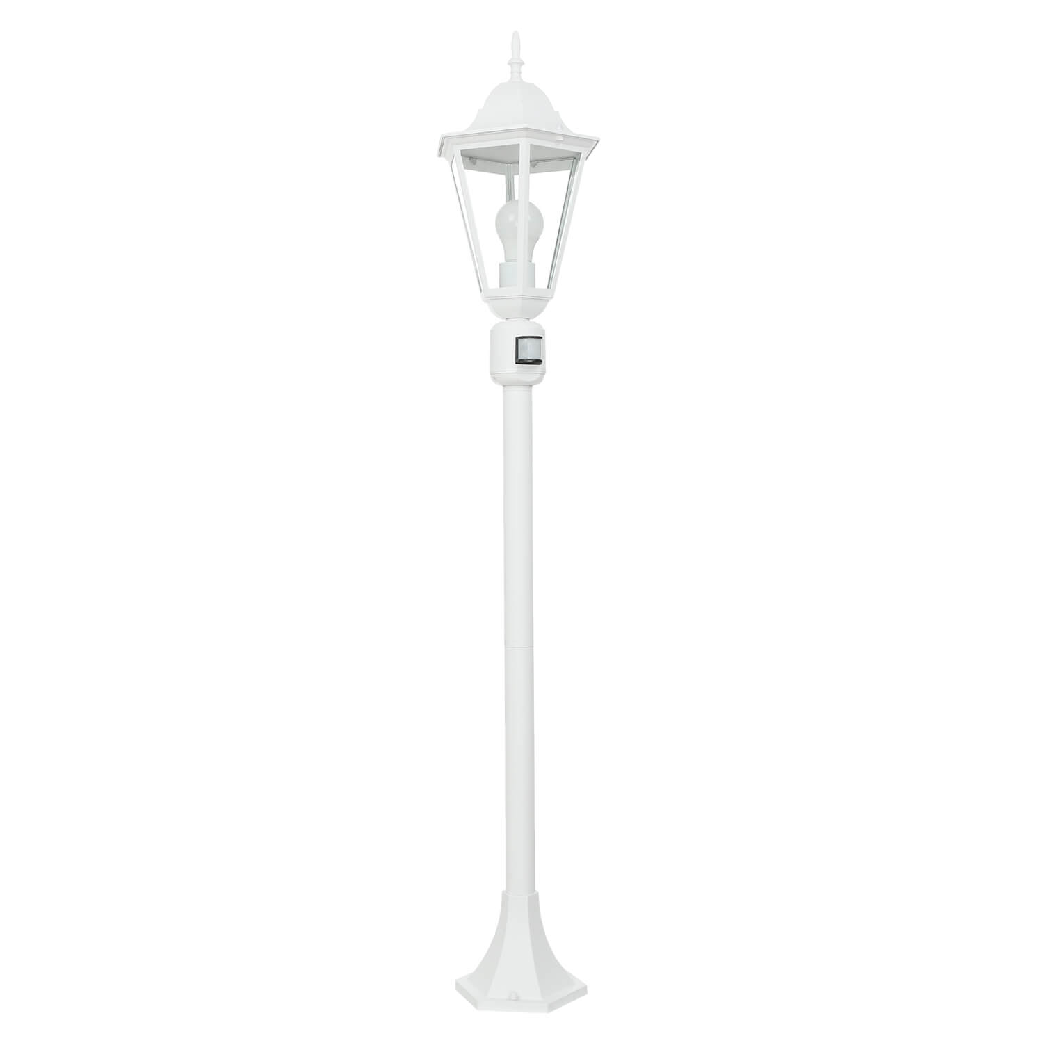 Lampe de jardin rustique blanche 120 cm de haut résistante aux intempéries