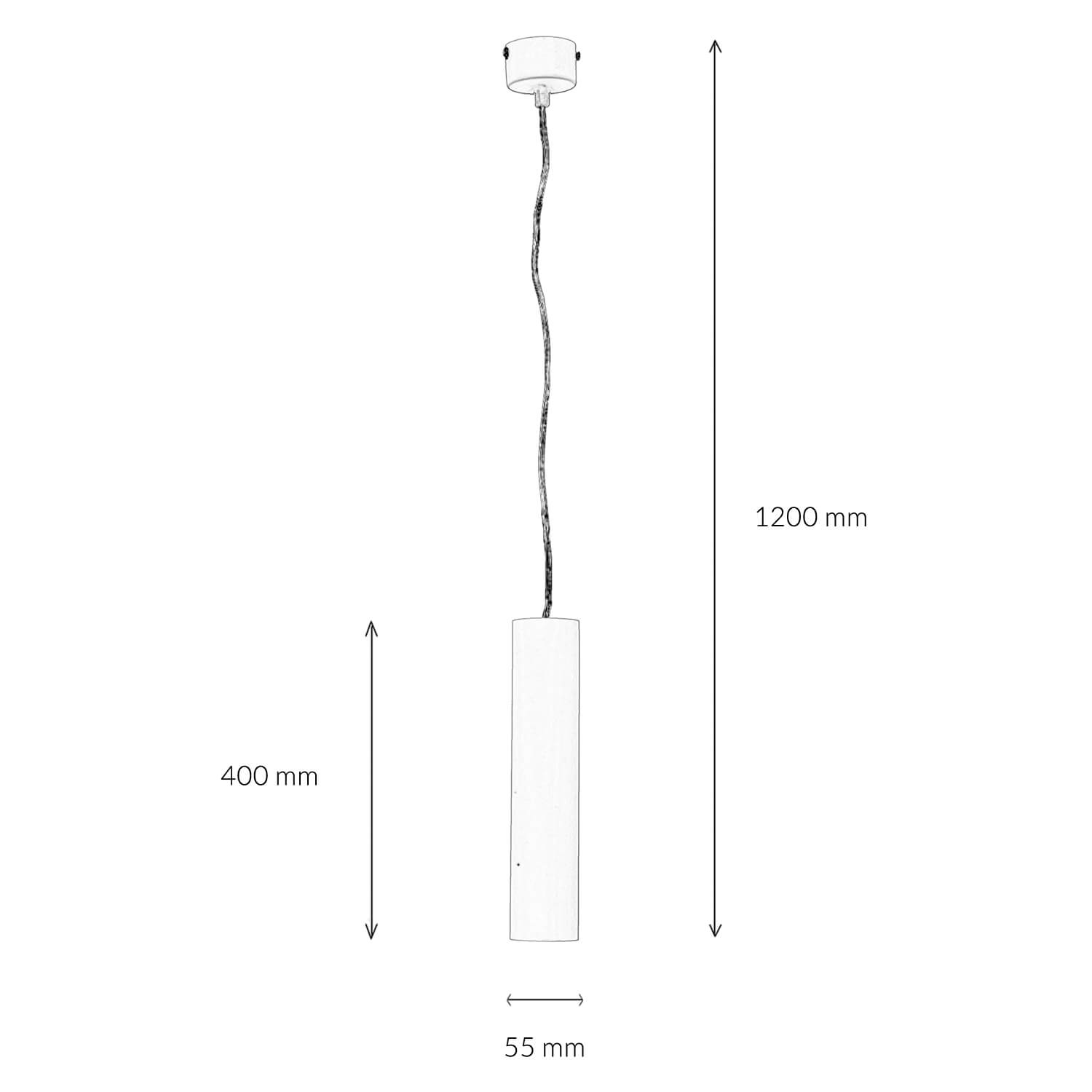 Suspension moderne en blanc 24/120 cm