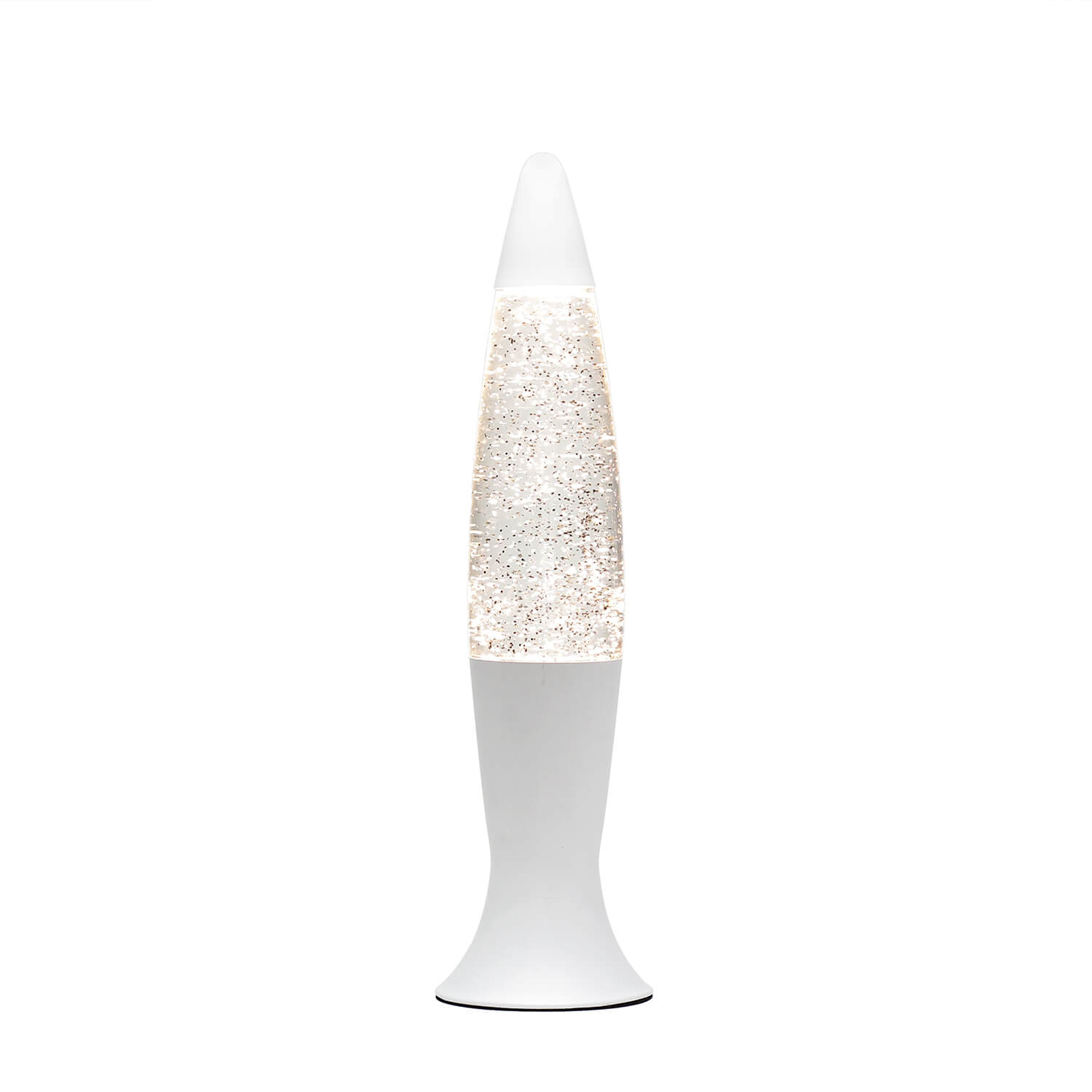 Elegante Lavalampe ANGELINA Weiß Silber Glitter 40cm