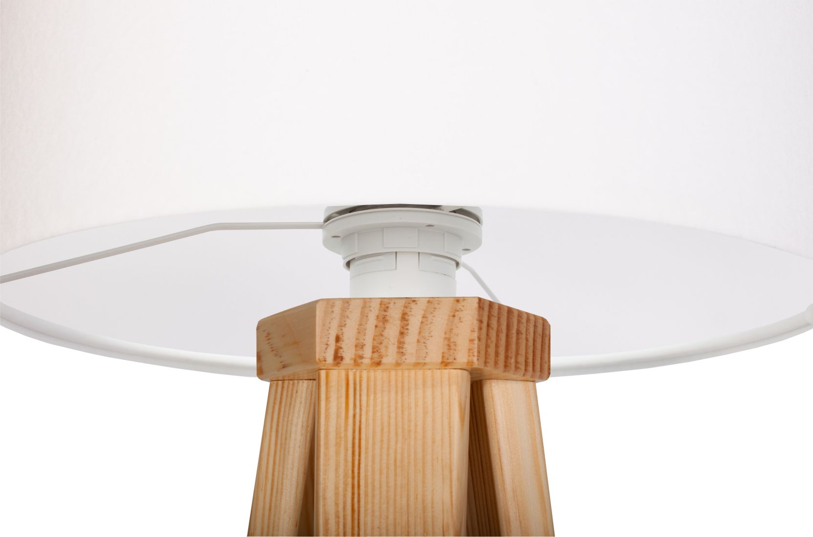 Tischleuchte Retro Beleuchtung Holz Dreibein 46cm