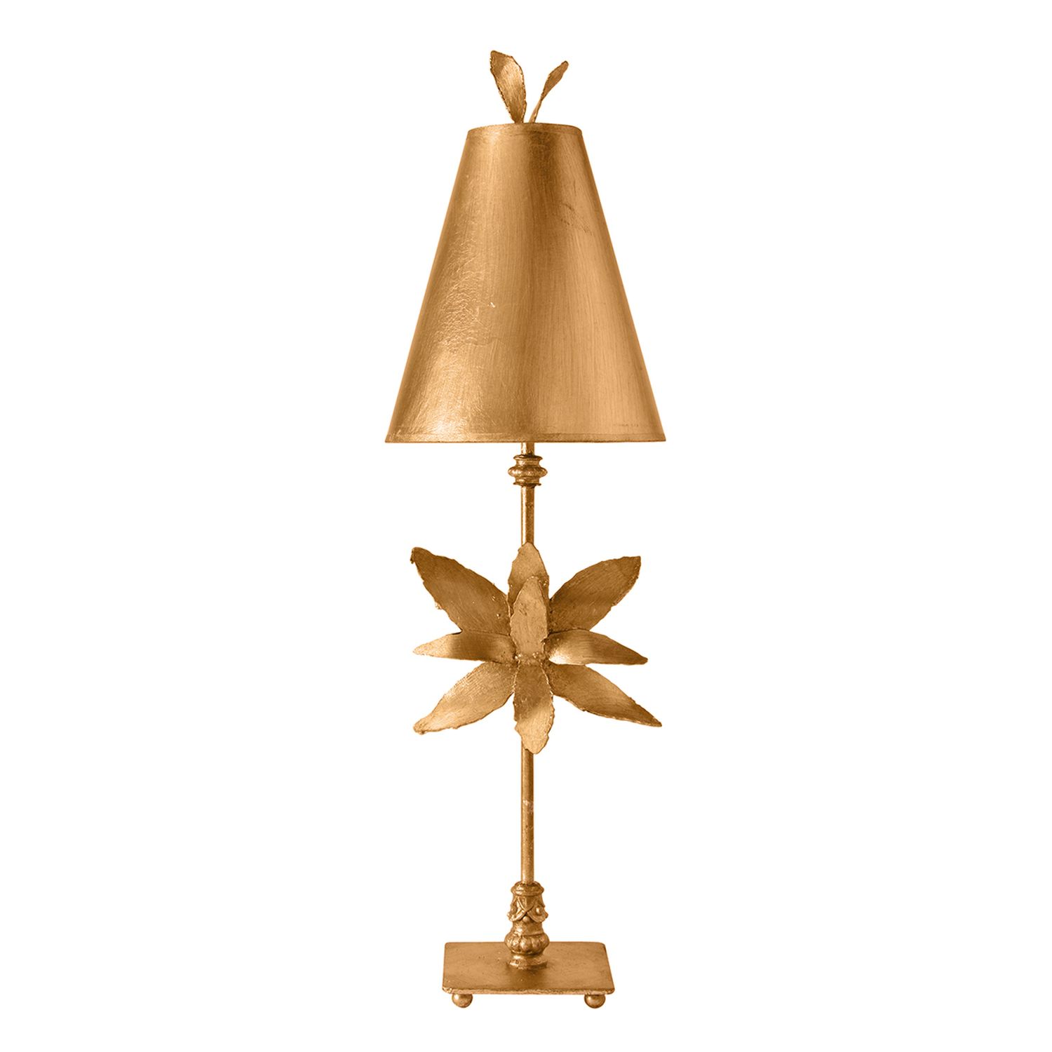 Stehlampe Niedrig Gold Modern kunstvoll 86cm Wohnzimmer