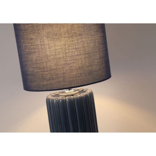 Lampe de table tissu céramique E14 51 cm bleu marine