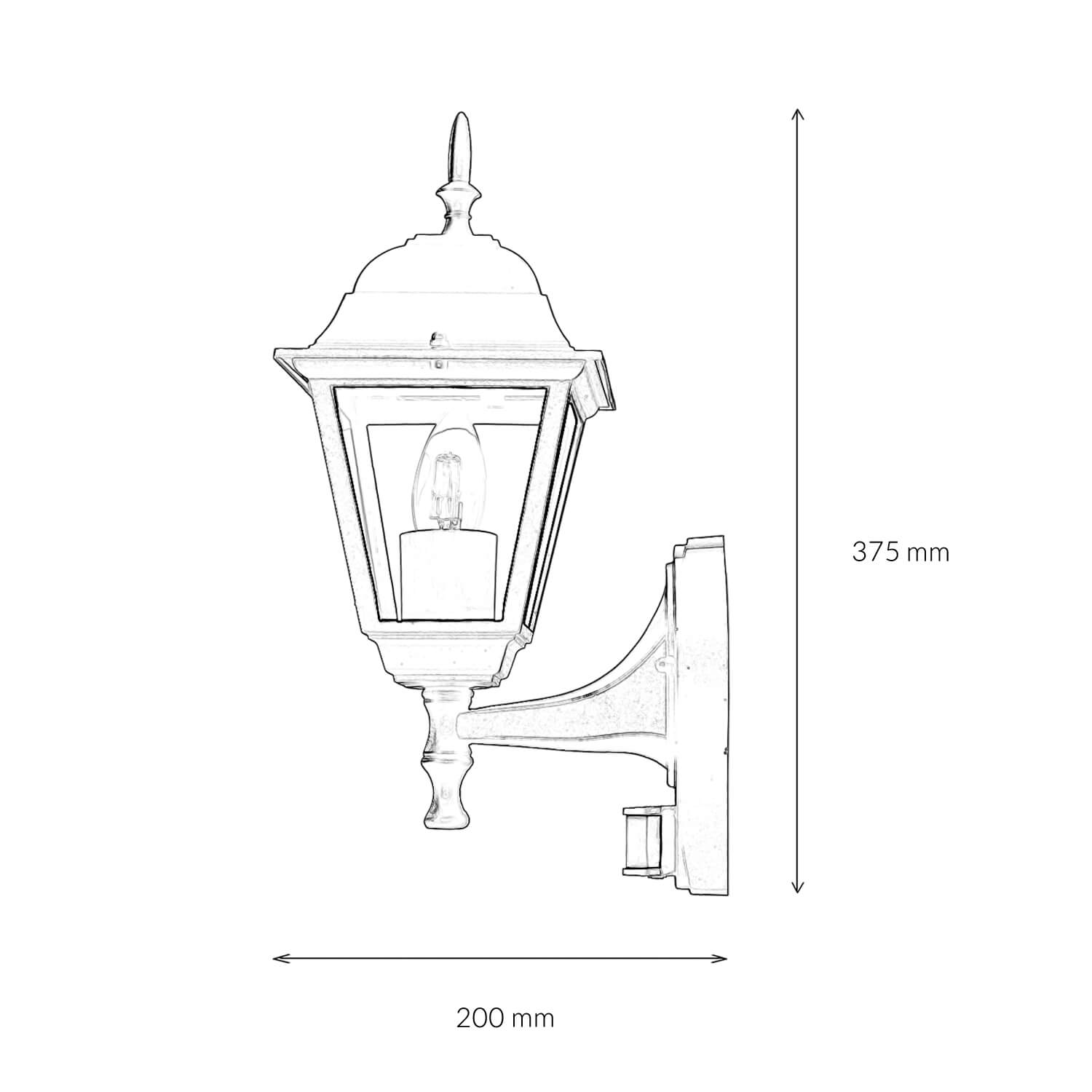 Lampe d'extérieur avec détecteur de mouvement Lanterne TIROL antique