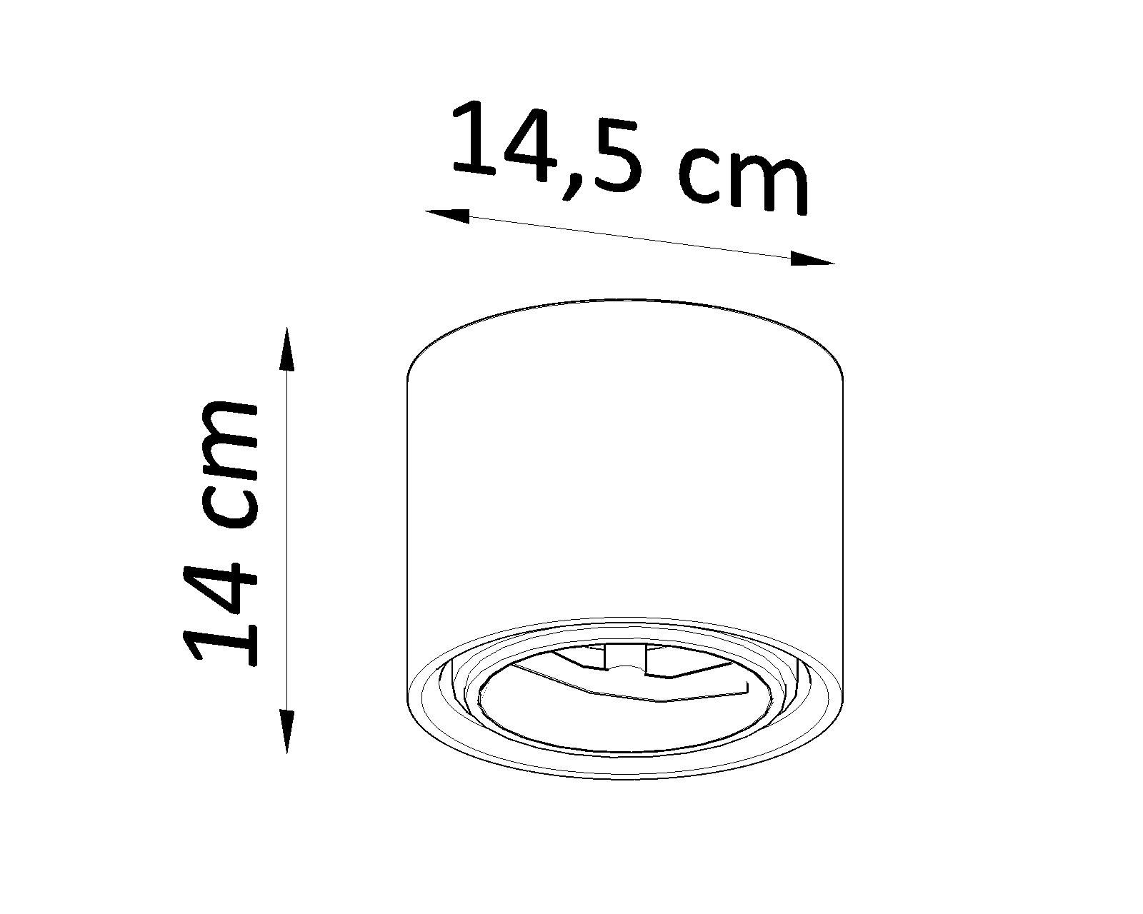 Deckenleuchte Weiß Metall klein Ø 14,5 cm Modern flach G9