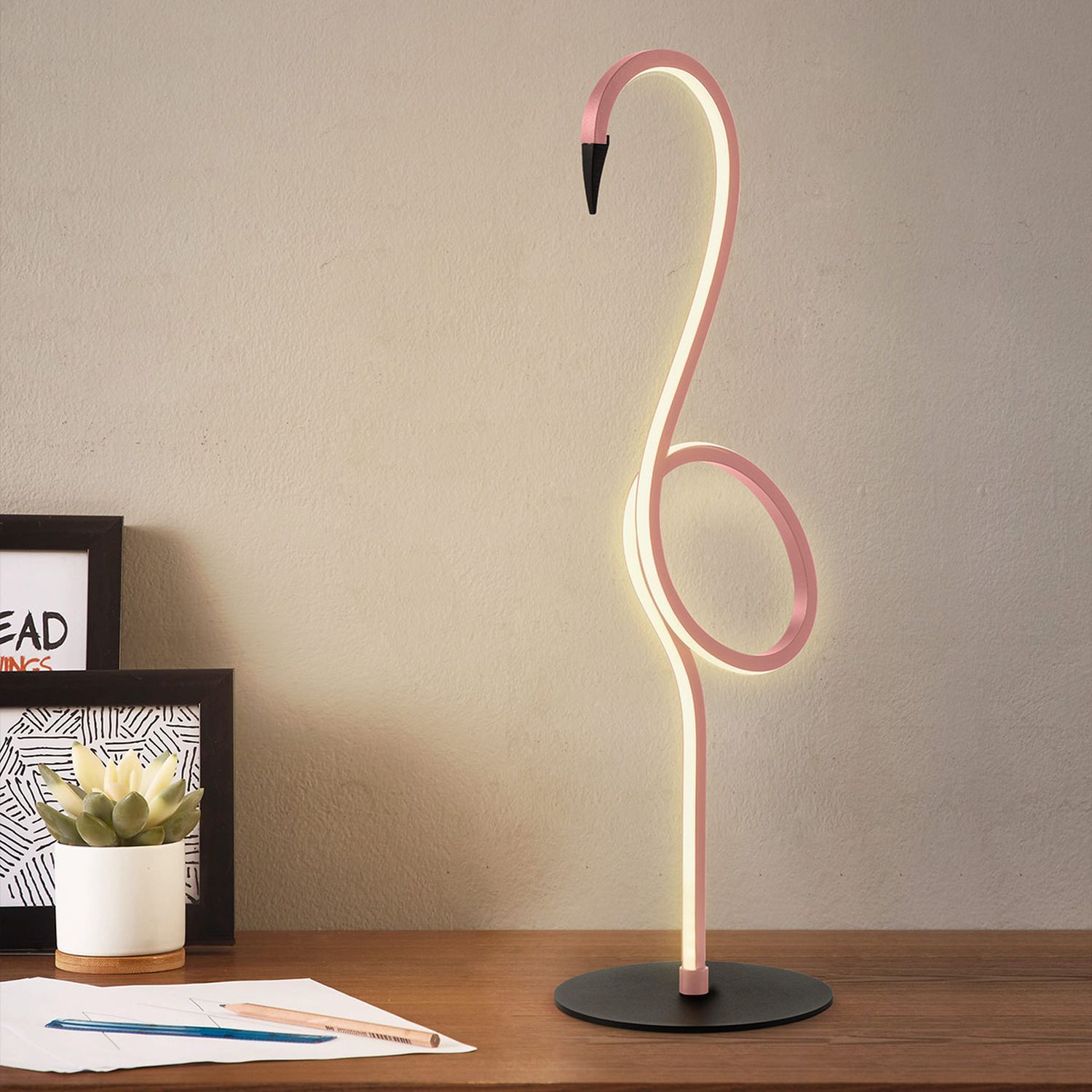 LED Tischleuchte Flamingo 3000 K Metall 50 cm hoch Pink