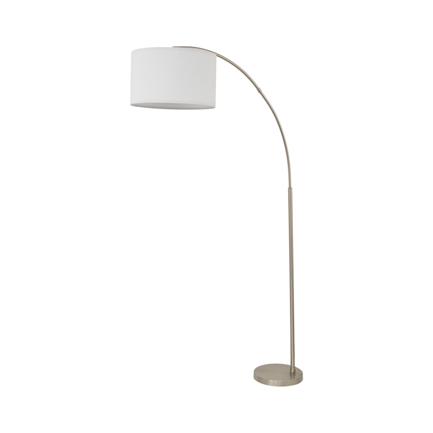 Luminaire en arc réglable 200 cm tissu métal chrome blanc E27