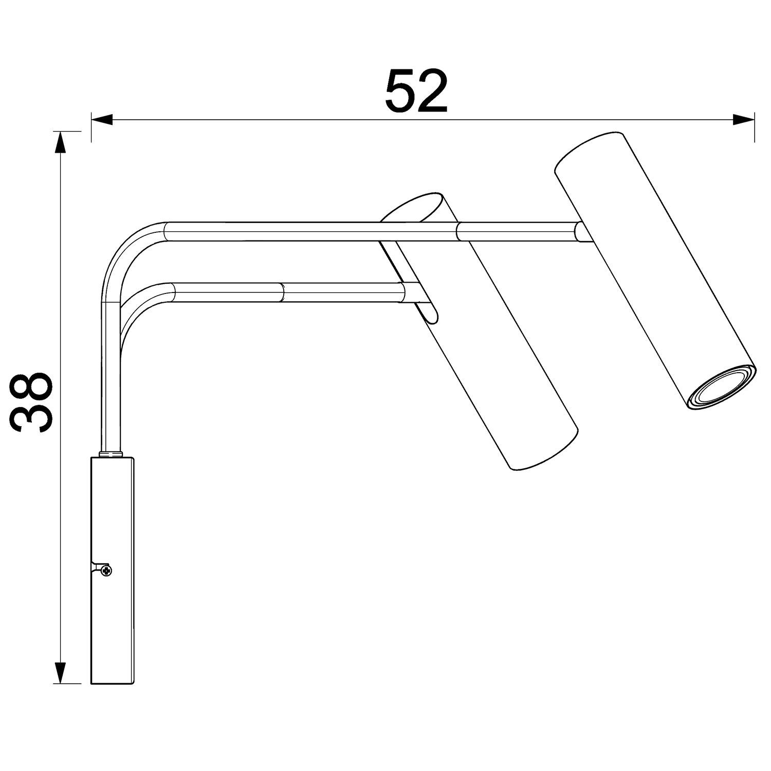 Verstellbarer Wandspot Metall GU10 B:60 cm stilvoll