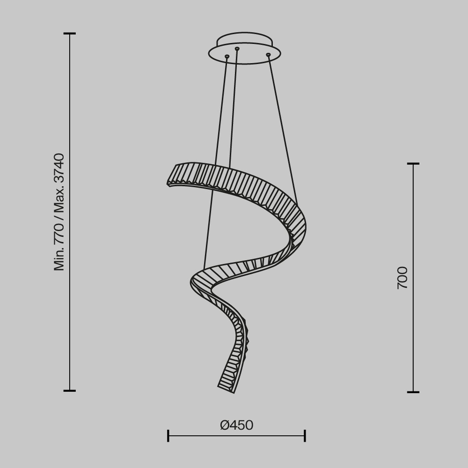 LED Pendelleuchte Metall warmweiß 3000 K 3300 lm Modern