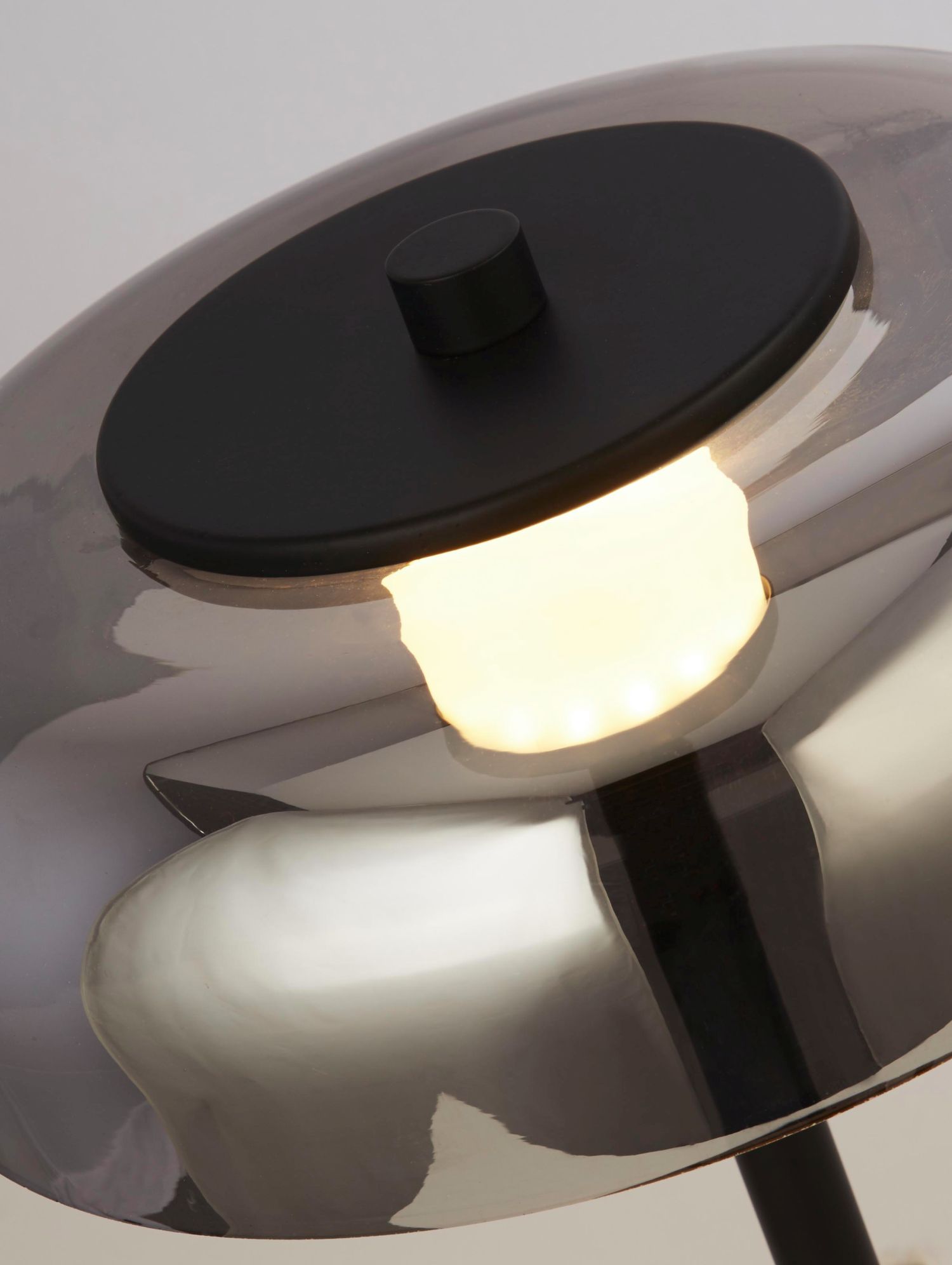 LED Tischlampe Touch Dimmer Schwarz Rauchgrau 39 cm