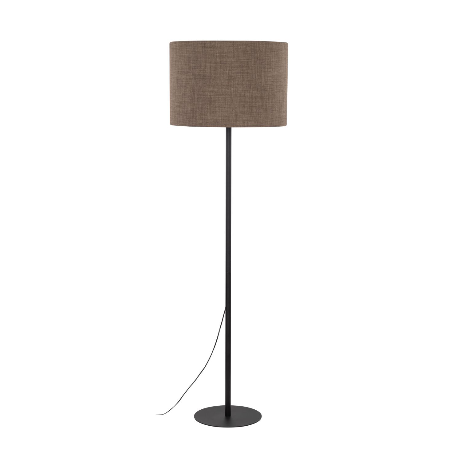 Stehlampe Modern 165 cm Metall Jute E27 Schwarz Braun