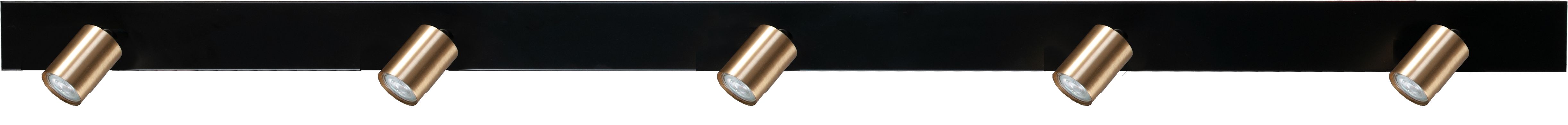 Deckenlampe Schwarz Gold 180 cm lang Metall GU10