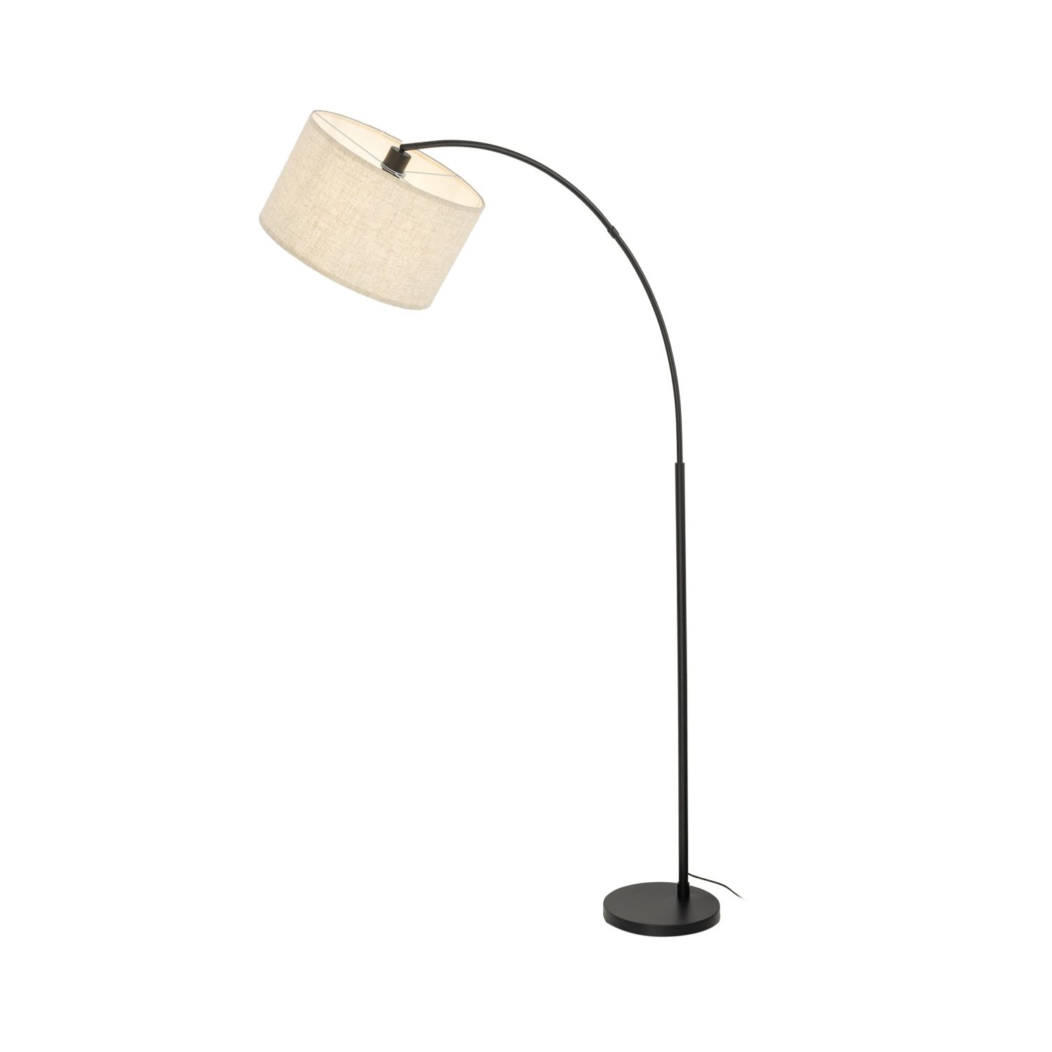 Luminaire en arc 200 cm réglable Tissu Métal Noir Beige E27