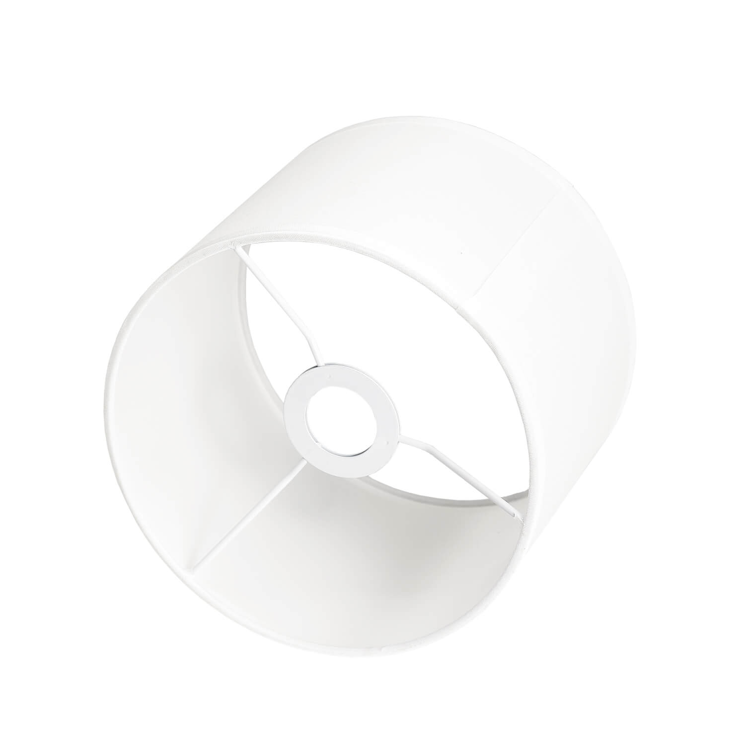 Lampenschirm Stoff Zylinder Weiß für E14 Tischlampe