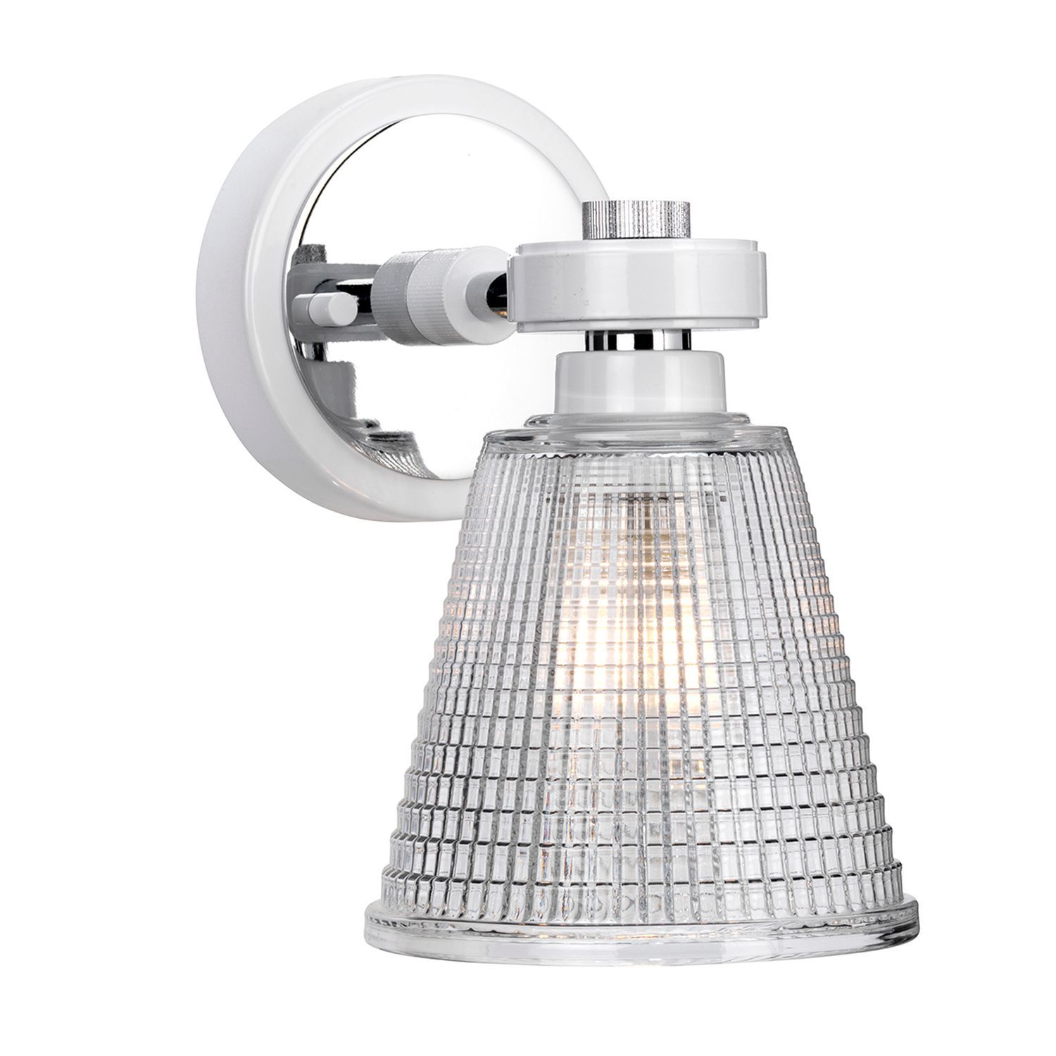 LED Lampe Badezimmer Glas IP44 Chrom Weiß verstellbar